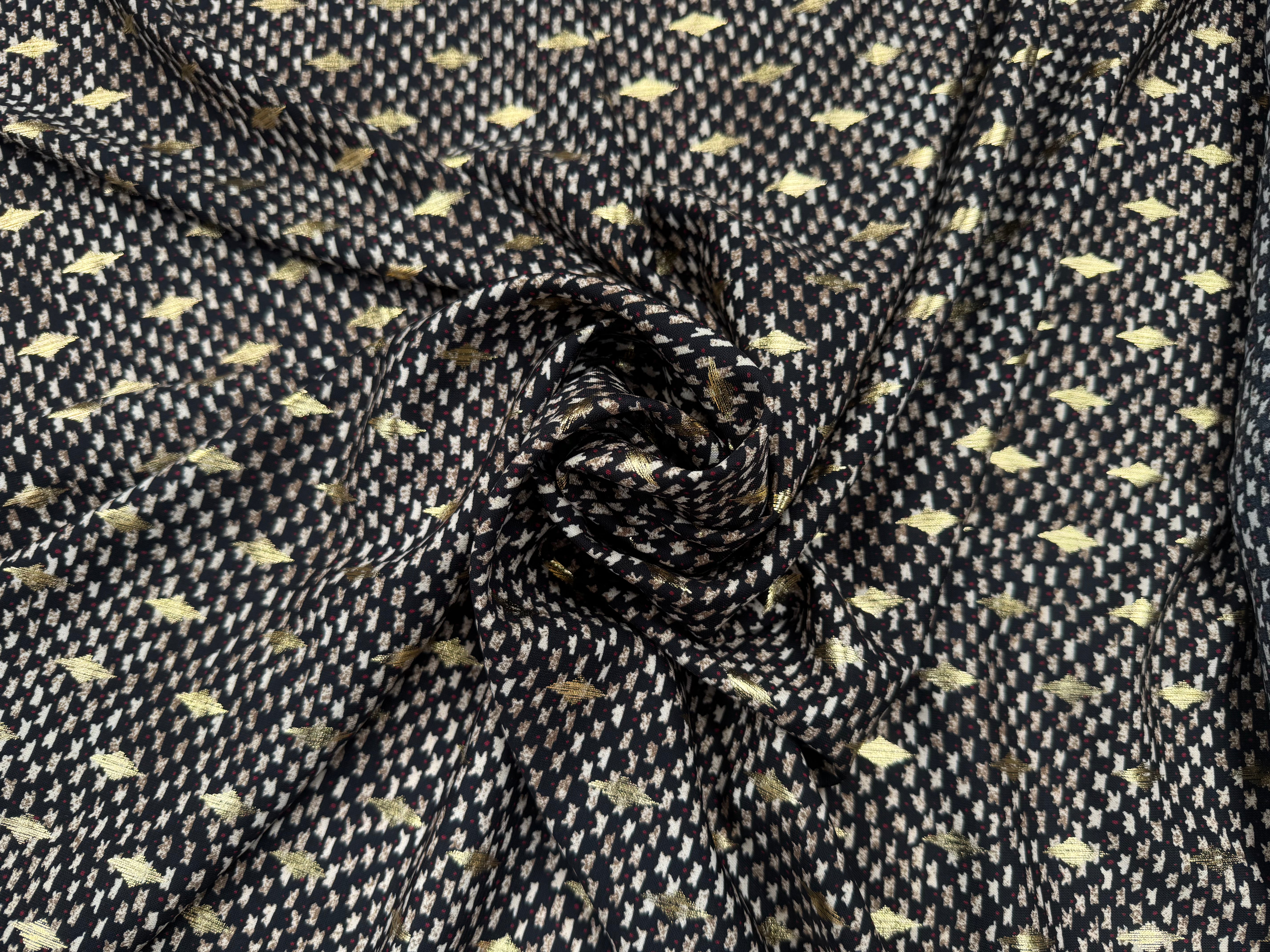 WOOLPEACH FOND NOIR MOTIFS MARRON AVEC DETAILS DORE - My Little Coupon