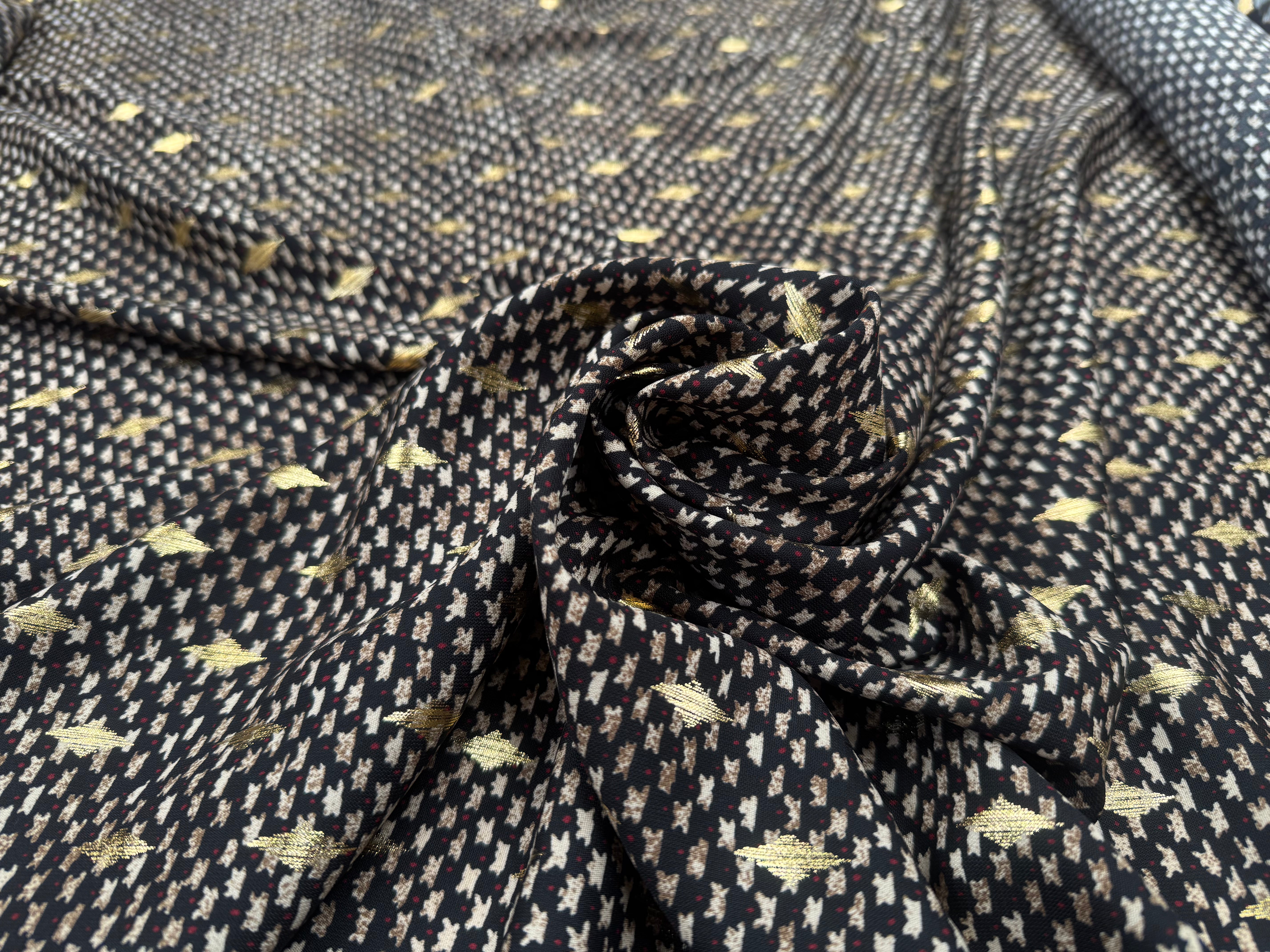 WOOLPEACH FOND NOIR MOTIFS MARRON AVEC DETAILS DORE - My Little Coupon
