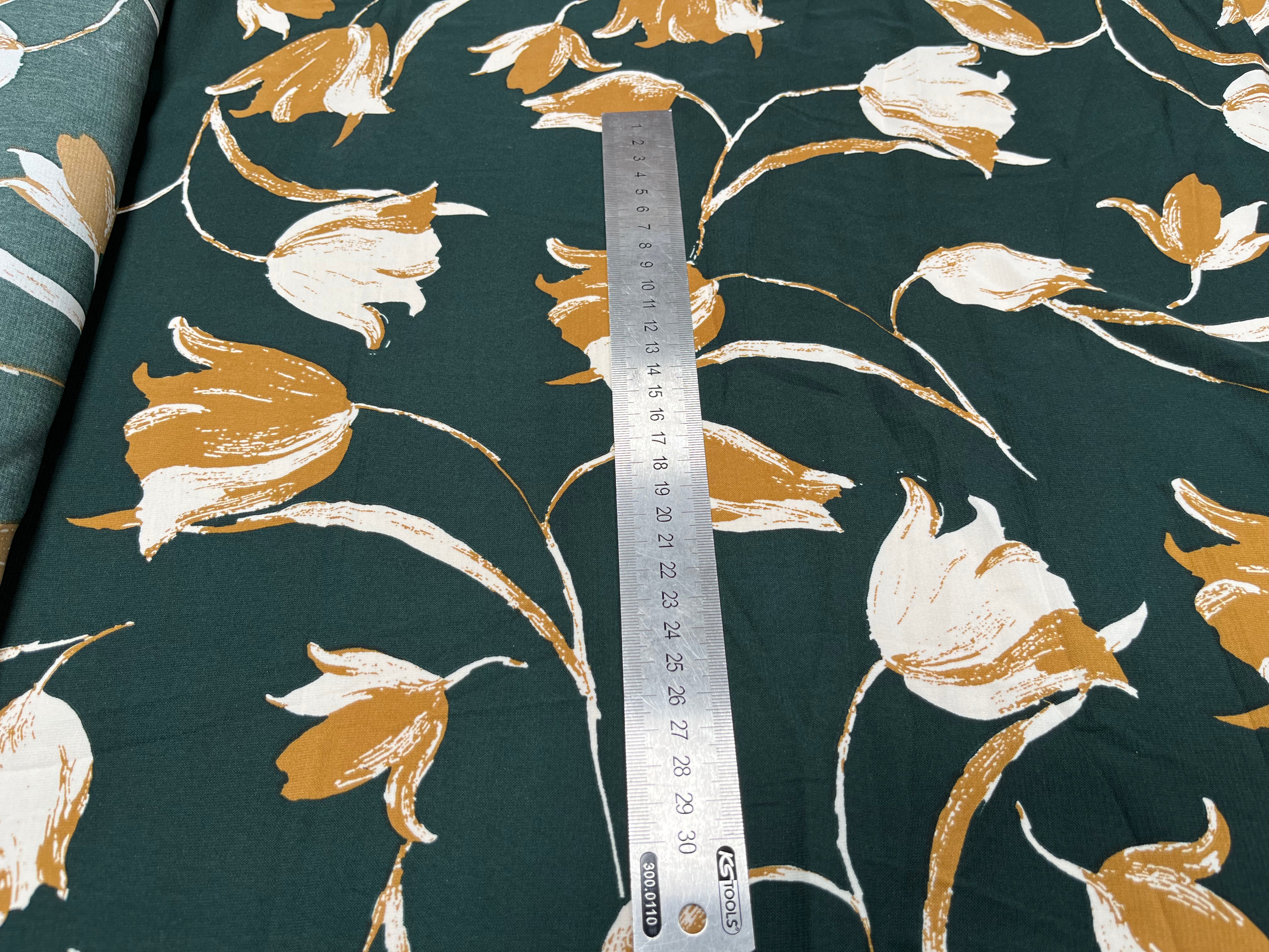 WOOLPEACH MOTIF GROSSE FLEUR FOND VERT FONCÉ - My Little Coupon