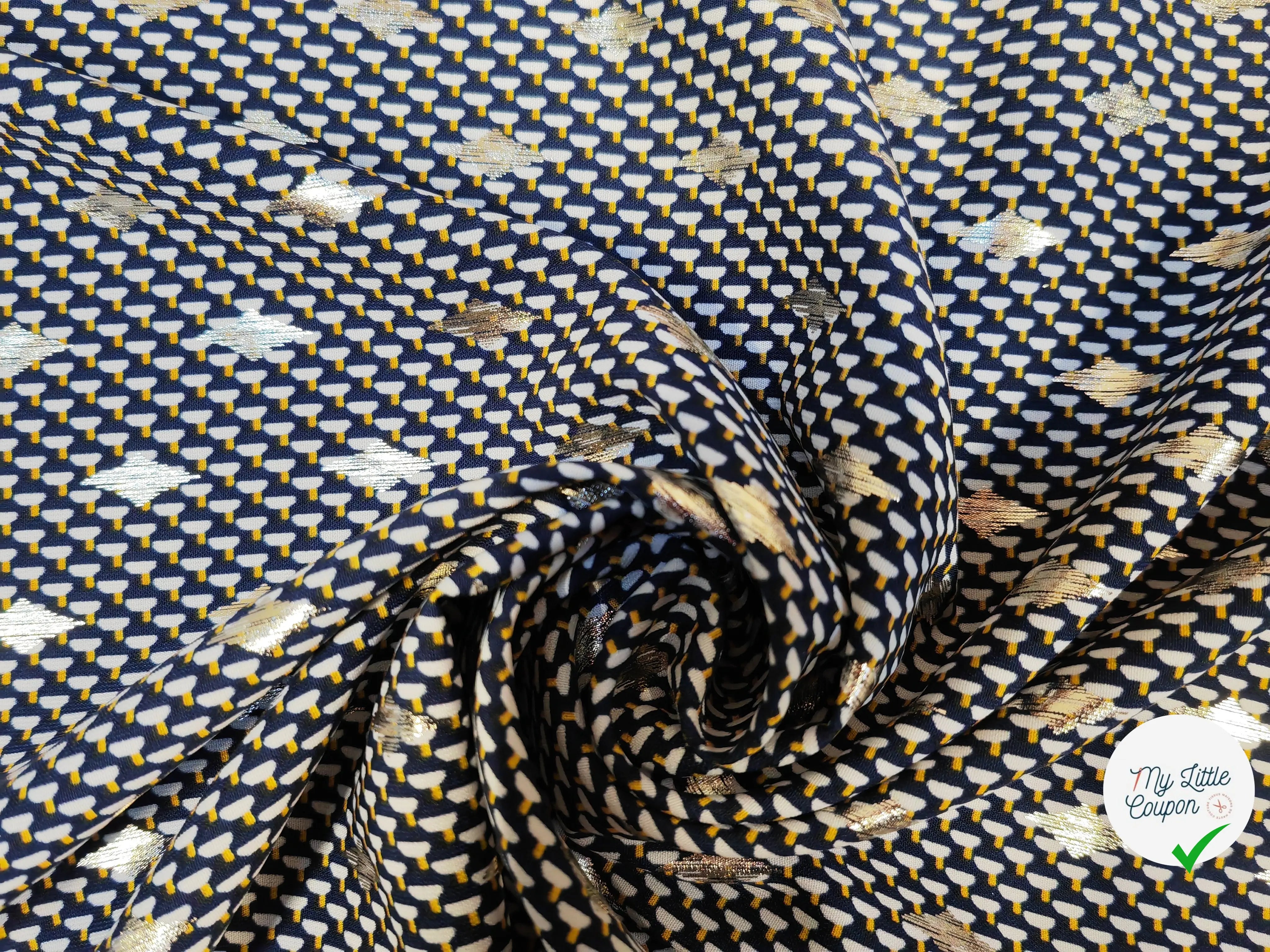 WOOLPEACH P'TIT CERCLE BICOLORE RAYURE ARGENTÉ FOND BLEU FONCÉ - My Little Coupon