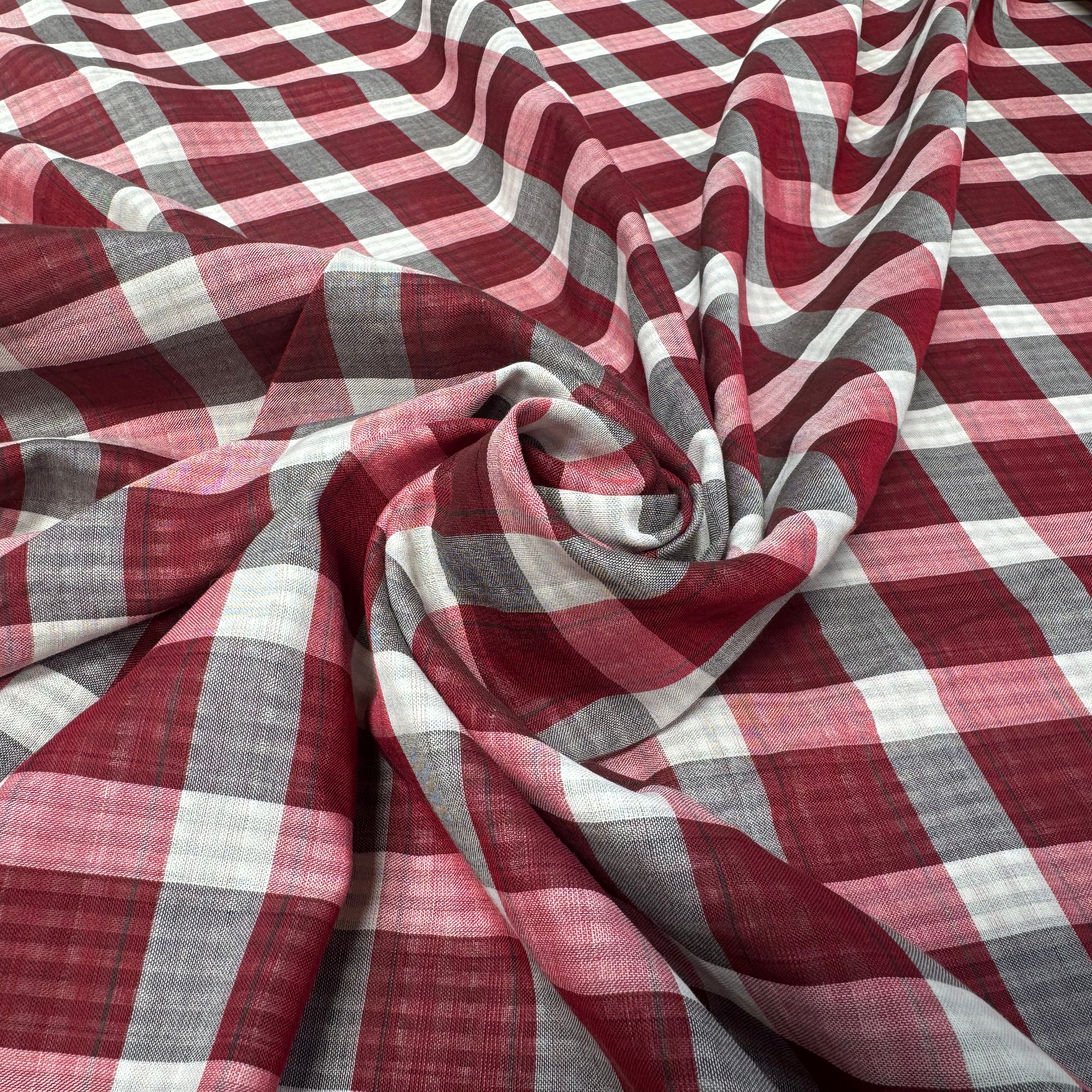 COTON LEGER DOUBLE FACE PETITET GRANDS CARREAUX - My Little Coupon