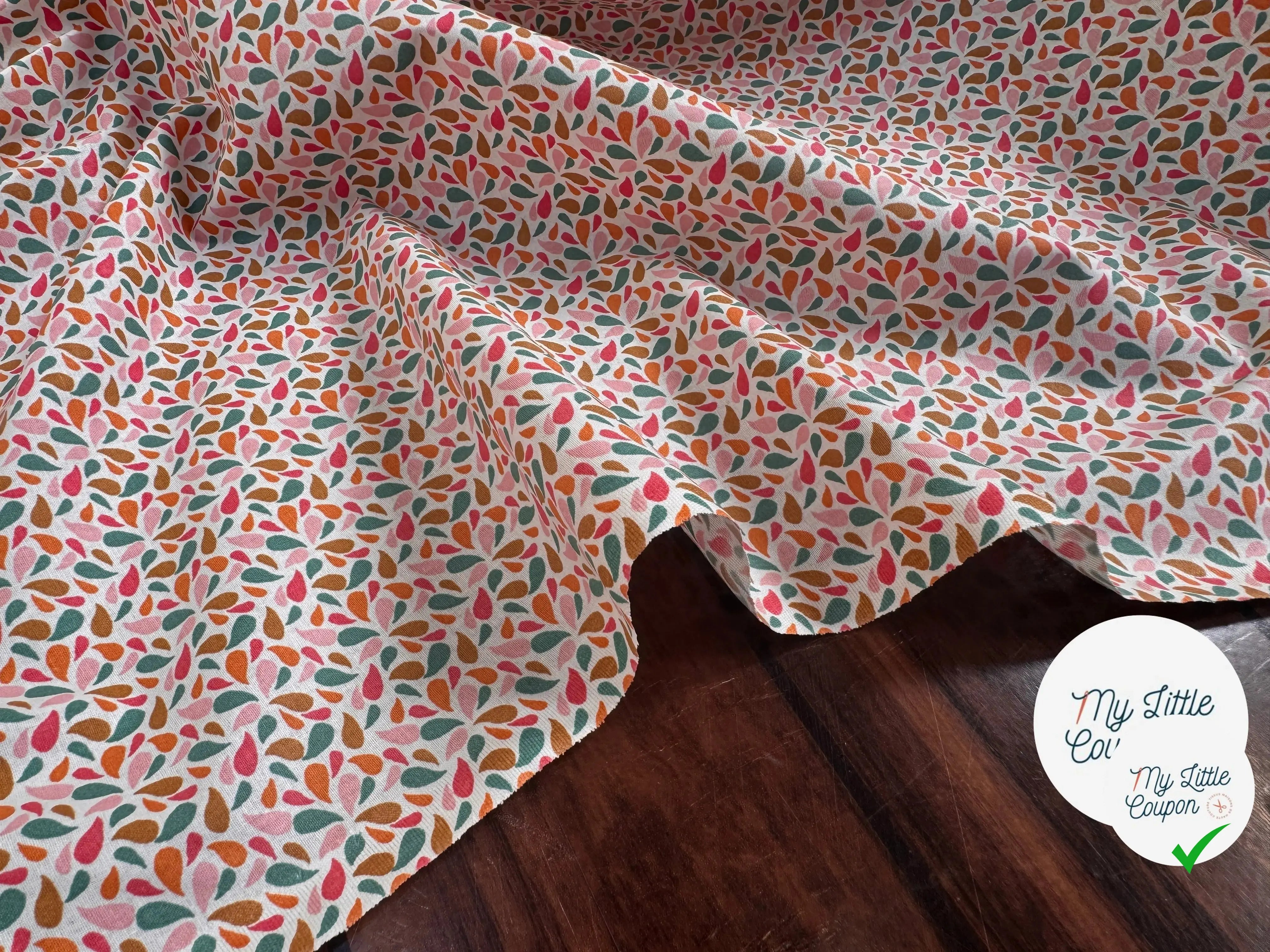 COTONNADE OTMA OCRE/ROSE 4B D2 150 - My Little Coupon