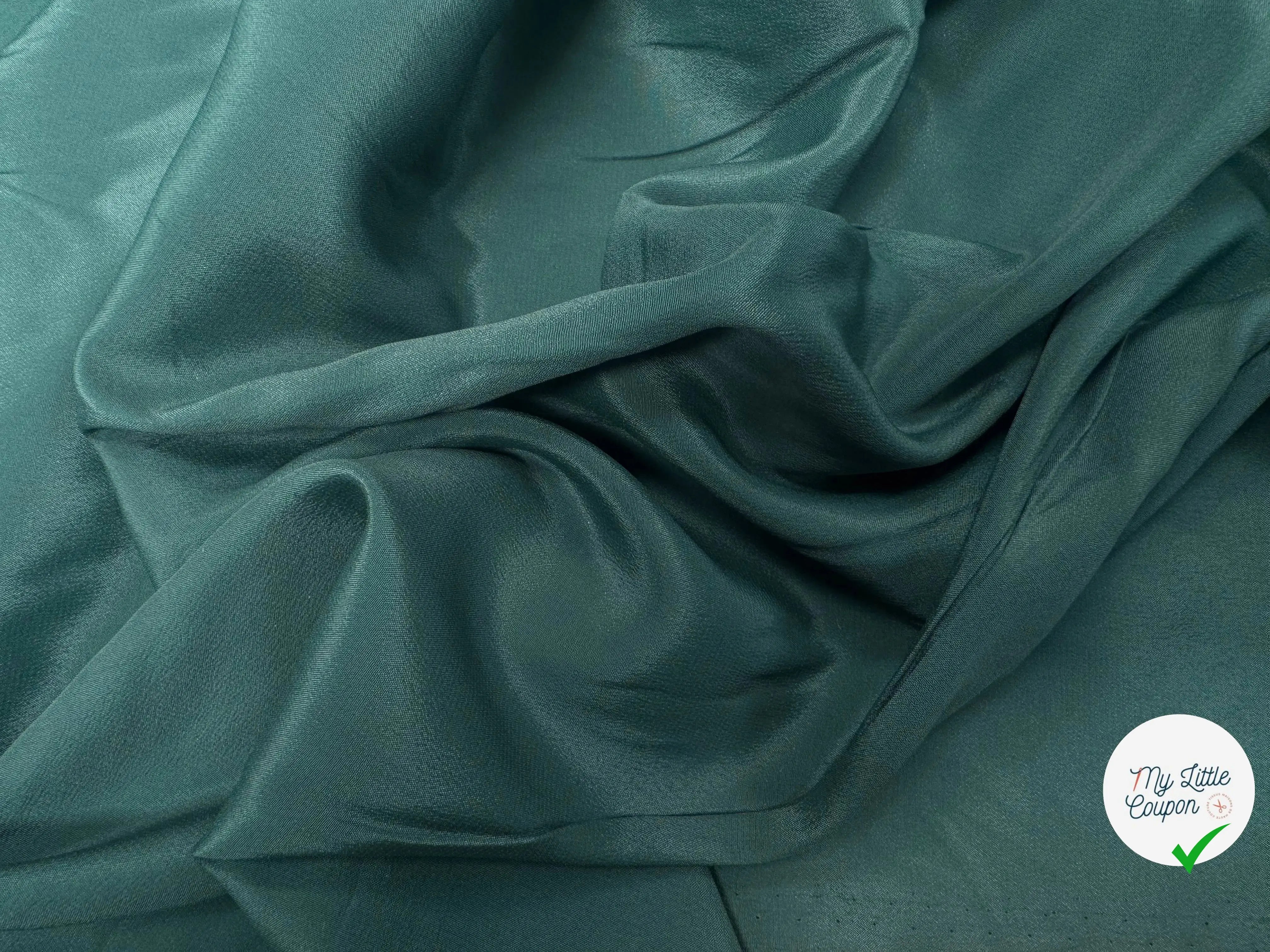 CREPE DE CHINE 100% SOIE VERT SAPIN - My Little Coupon