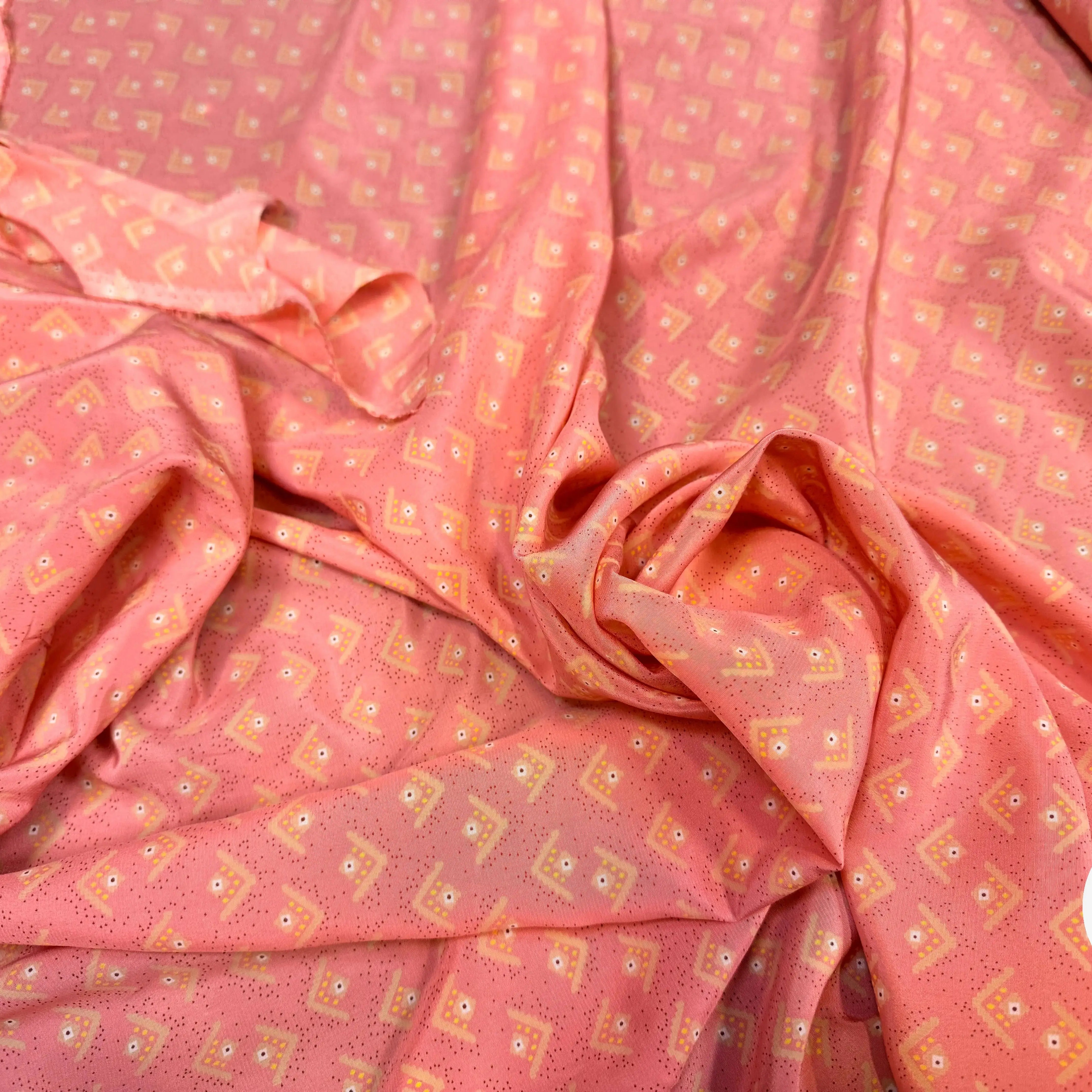 CREPE DE CHINE SOIE DELHI PRINT 16 MOMME ROSE - My Little Coupon