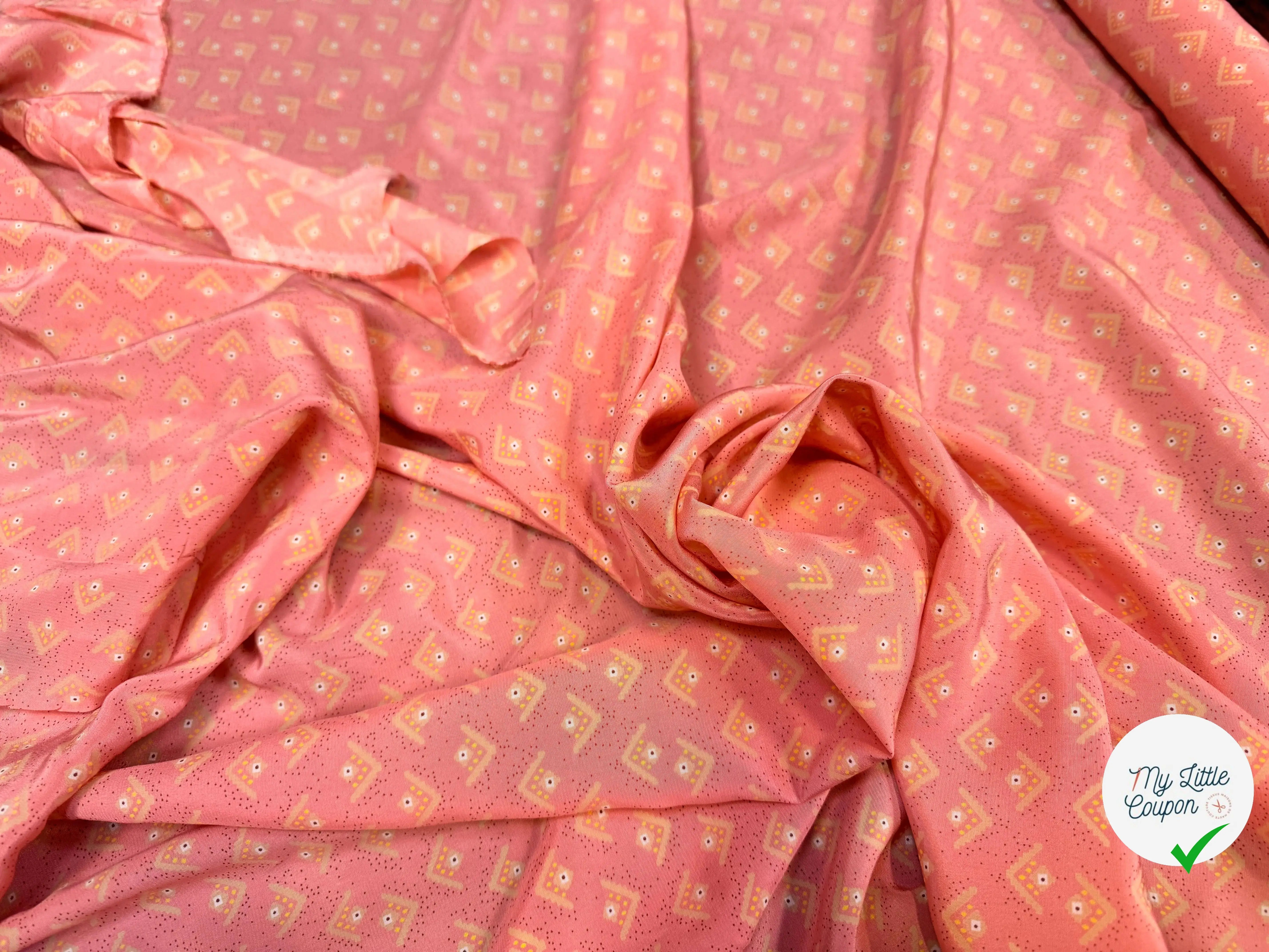 CREPE DE CHINE SOIE DELHI PRINT 16 MOMME ROSE - My Little Coupon