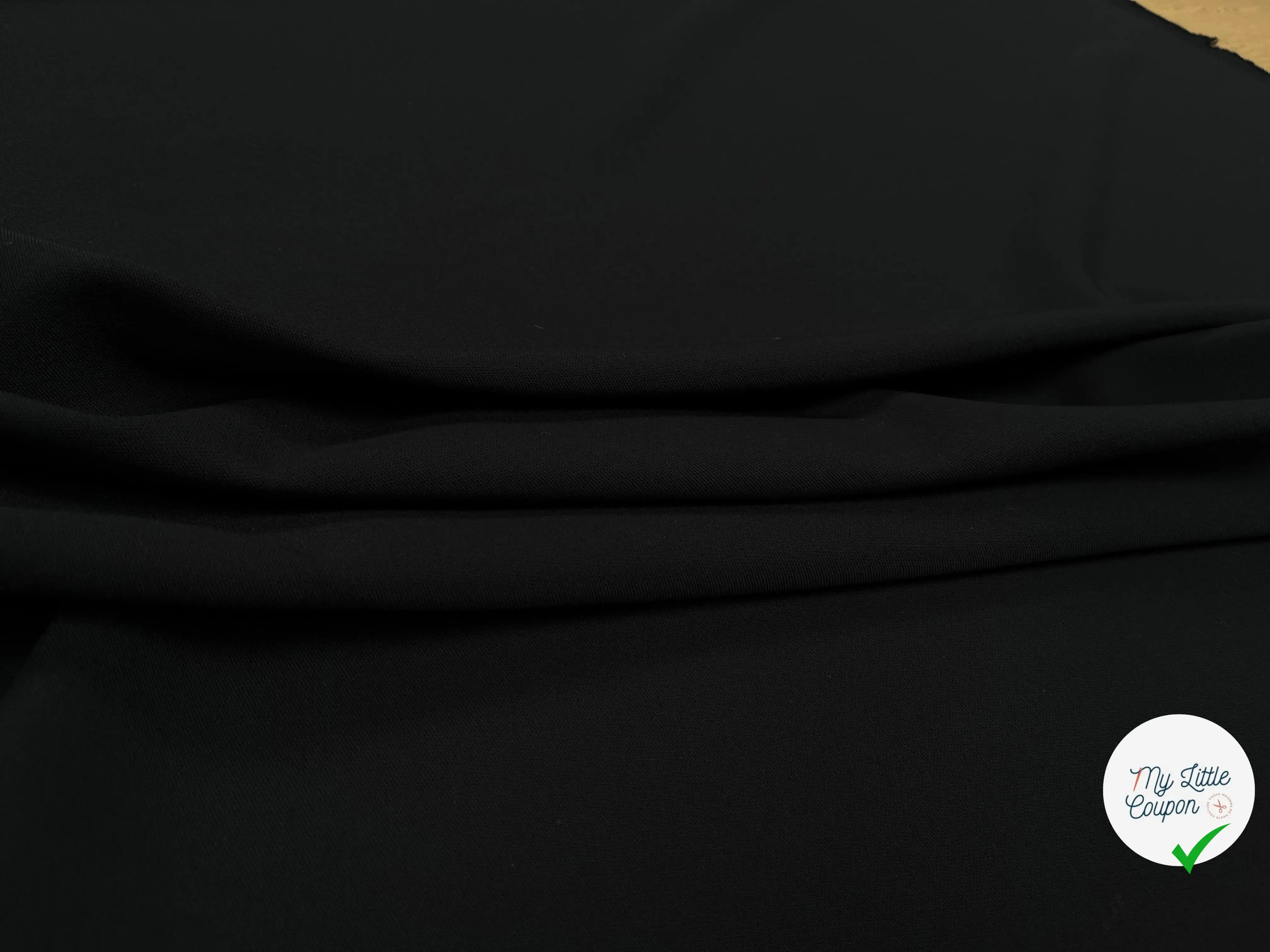 CREPE VISCOSE SERGEE NOIR UNI STRETCH - My Little Coupon