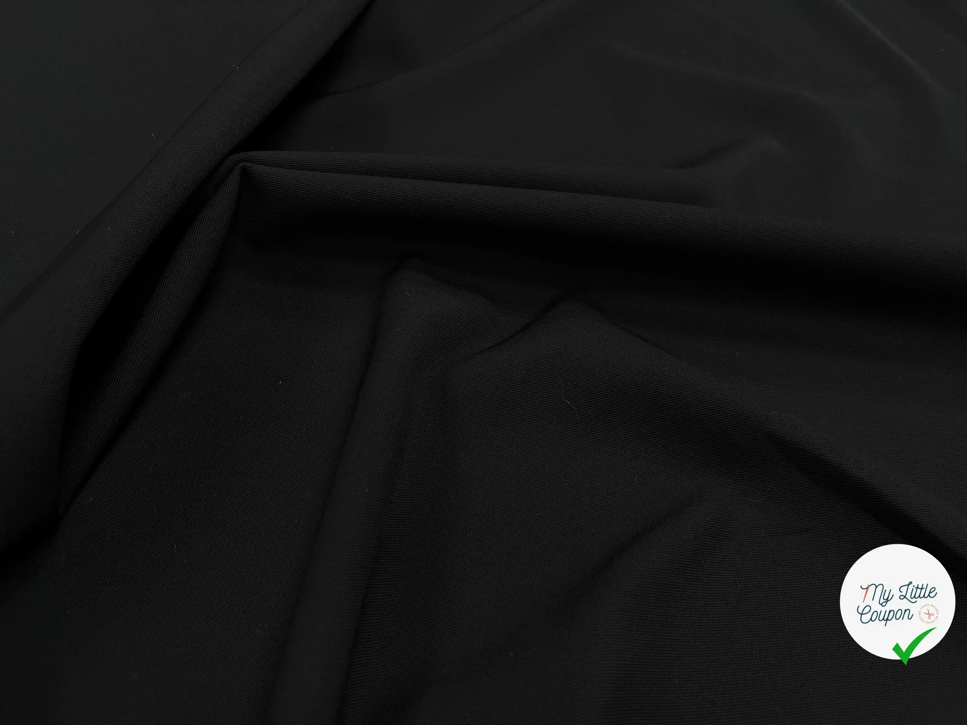 CREPE VISCOSE SERGEE NOIR UNI STRETCH - My Little Coupon