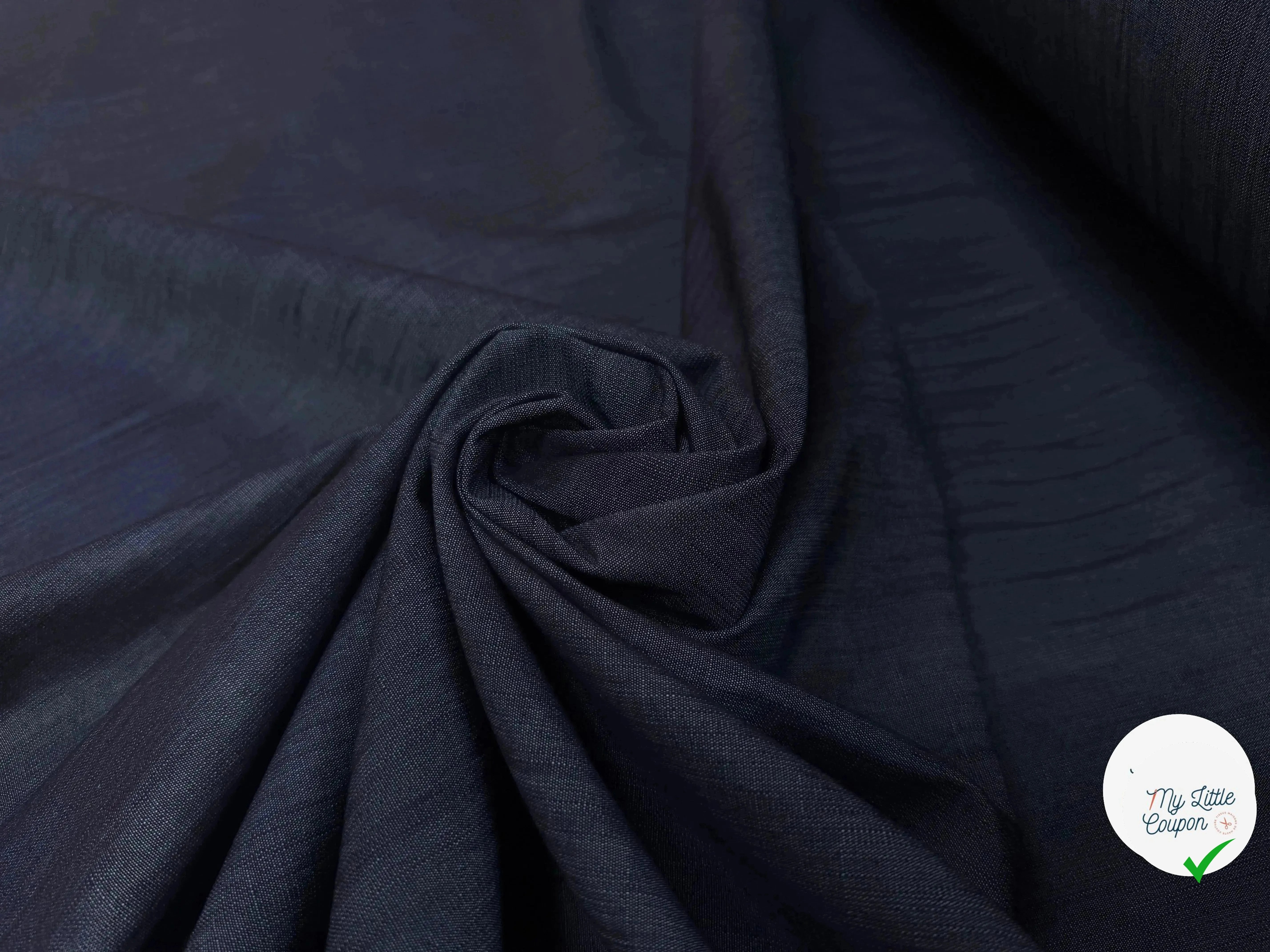 DENIM COTON FIN BLEU NAVY - My Little Coupon