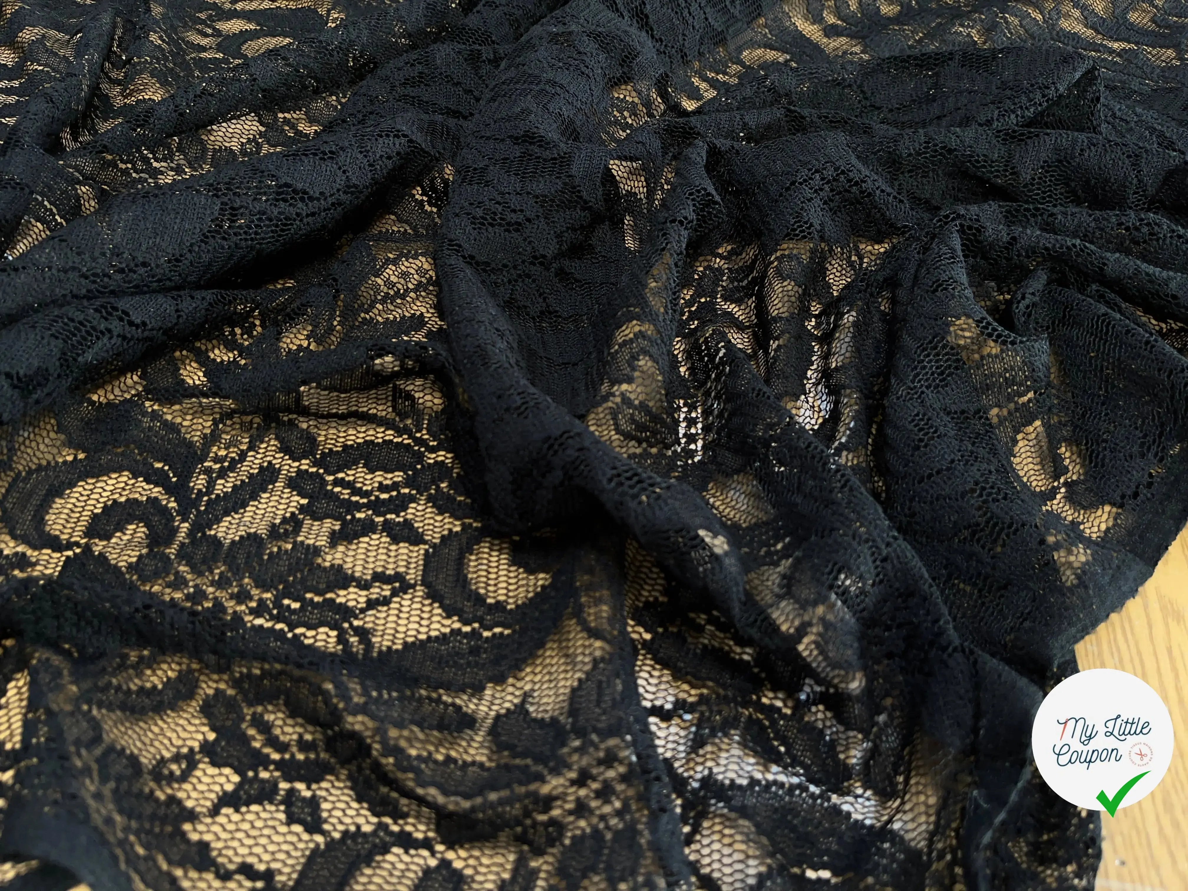 DENTELLE STRETCH UNI NOIR - My Little Coupon