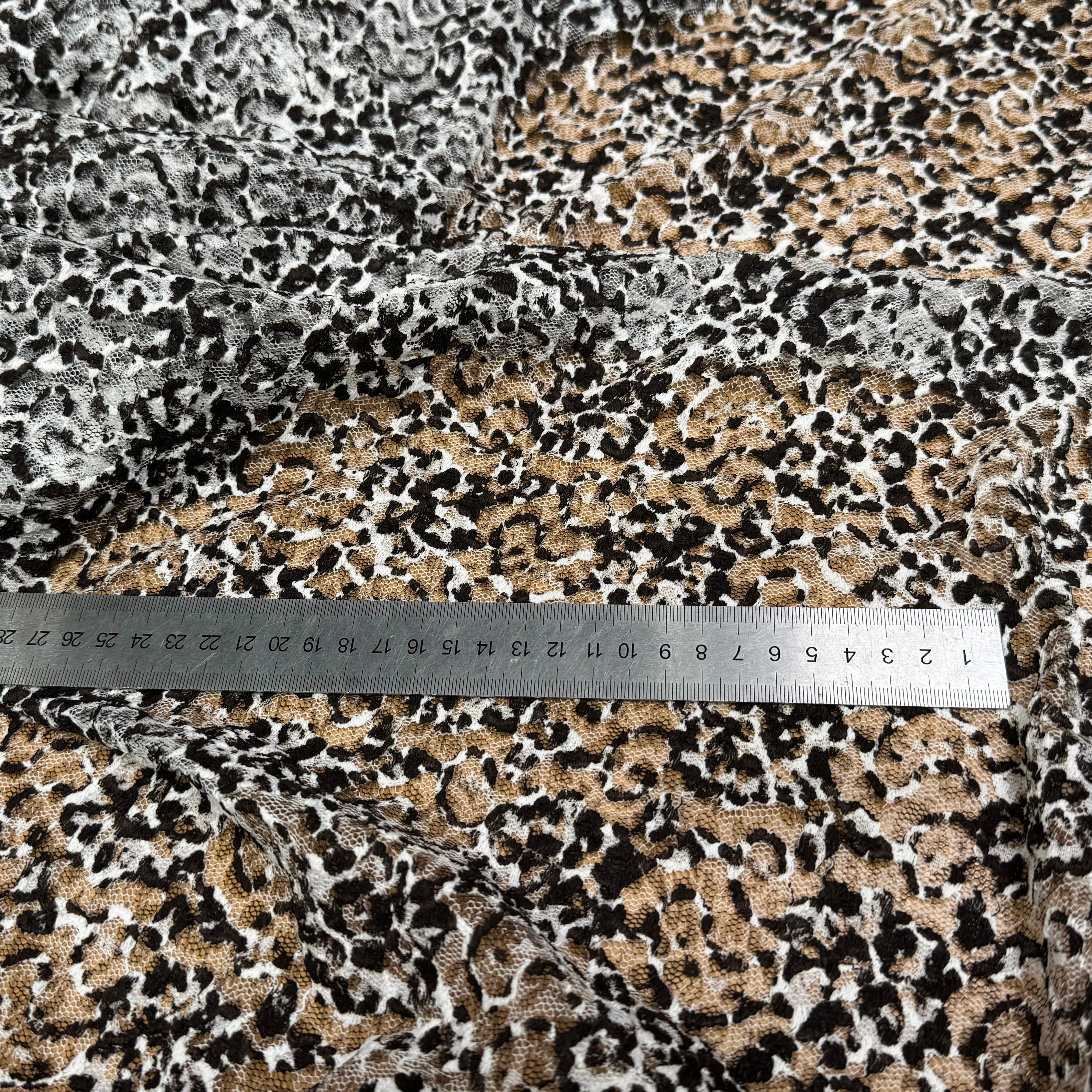 DENTELLE TÂCHES MARRON NOISETTE ÉCRU STRETCH - My Little Coupon