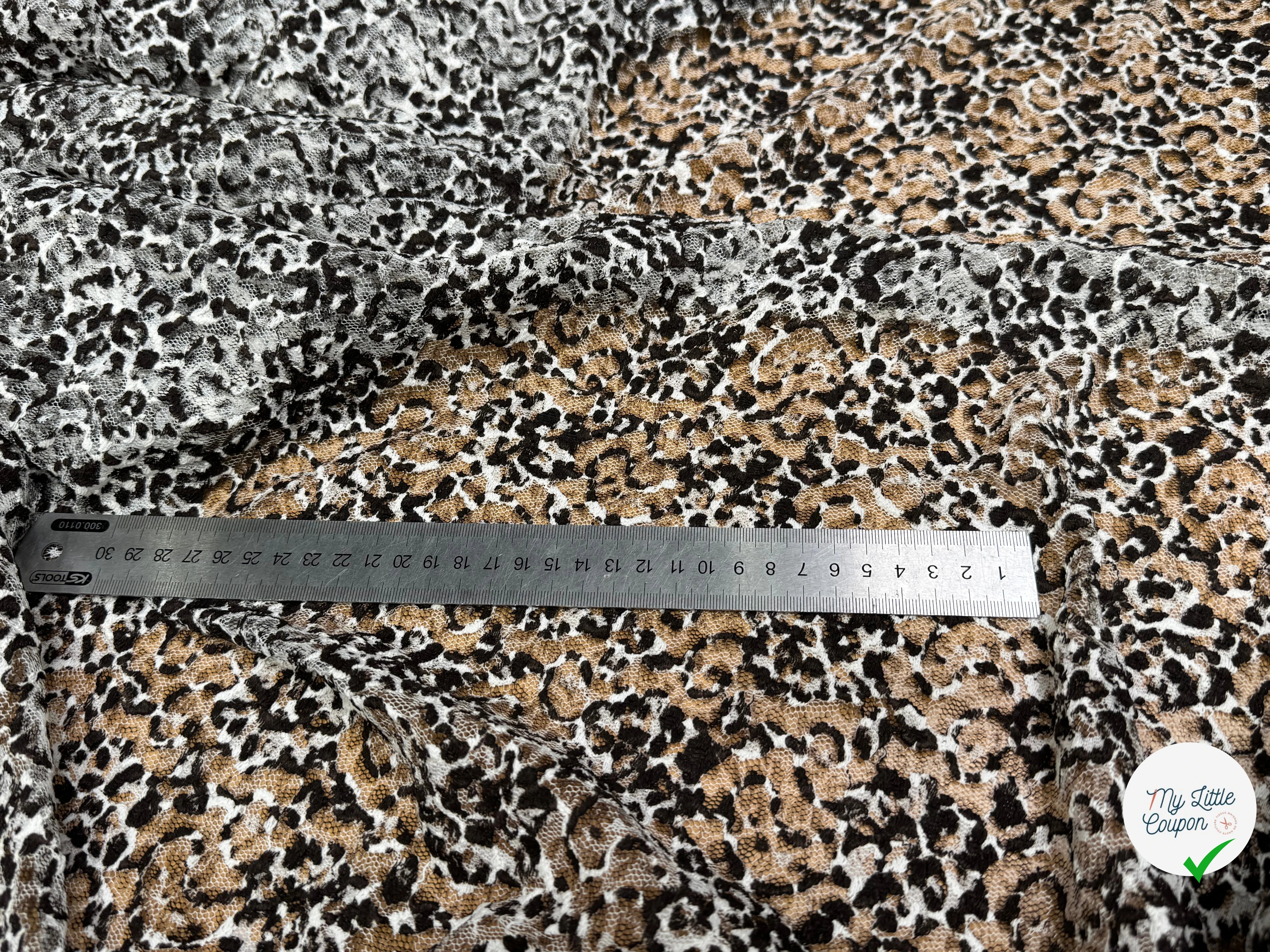 DENTELLE TÂCHES MARRON NOISETTE ÉCRU STRETCH - My Little Coupon