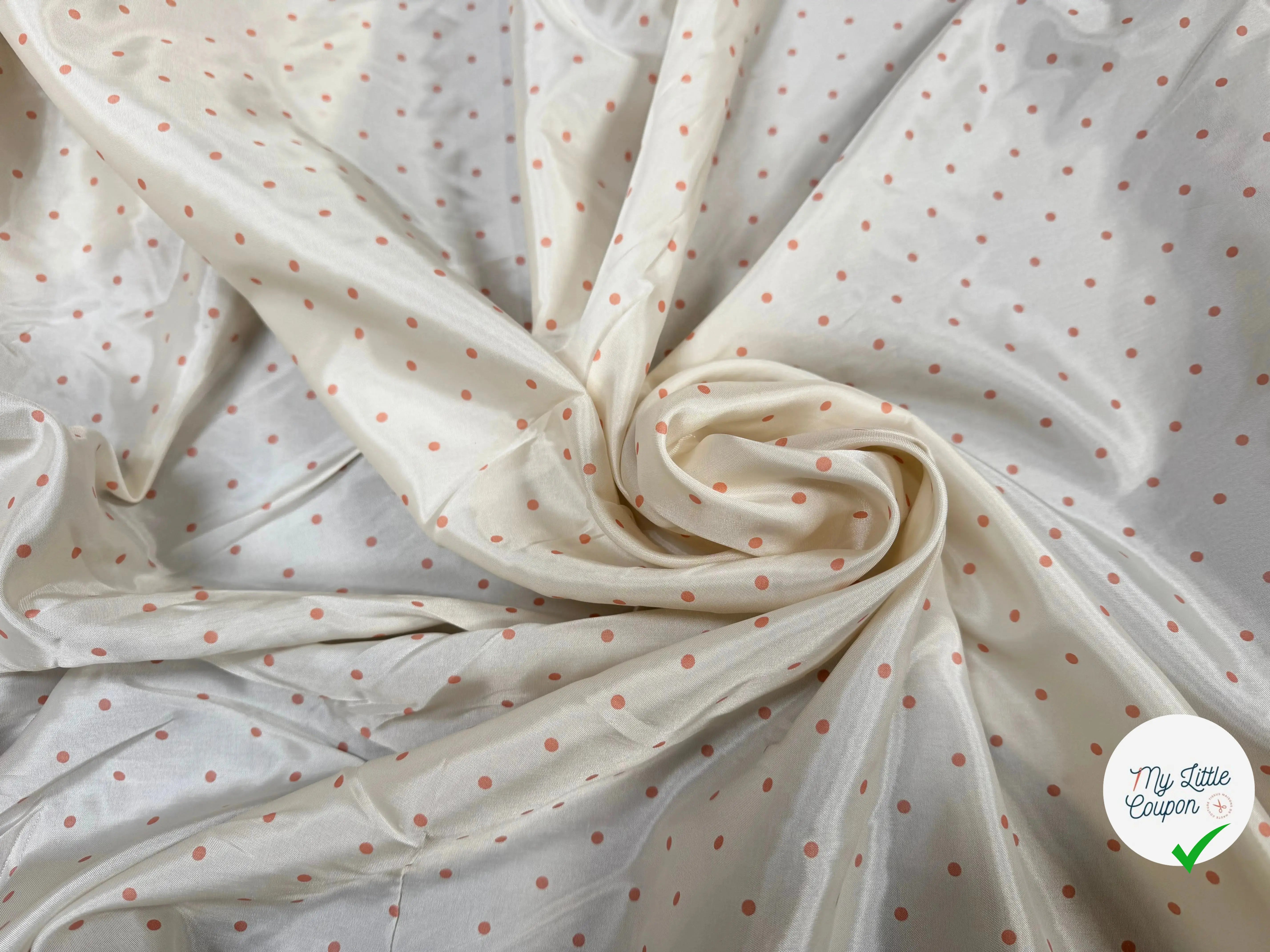 DOUBLURE ACÉTATE BEMBERG ARABEL POIS ROSES - My Little Coupon