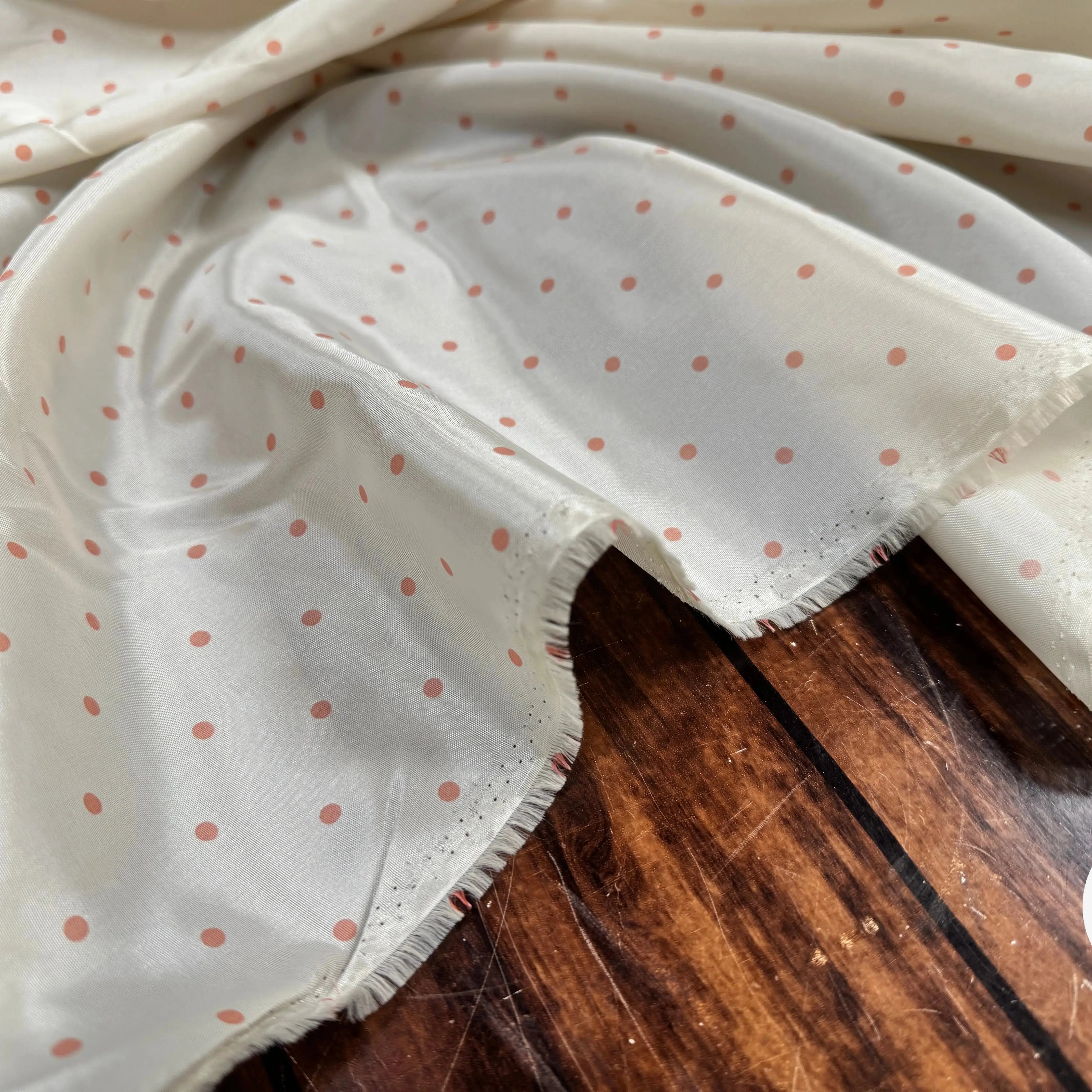 DOUBLURE ACÉTATE BEMBERG ARABEL POIS ROSES - My Little Coupon