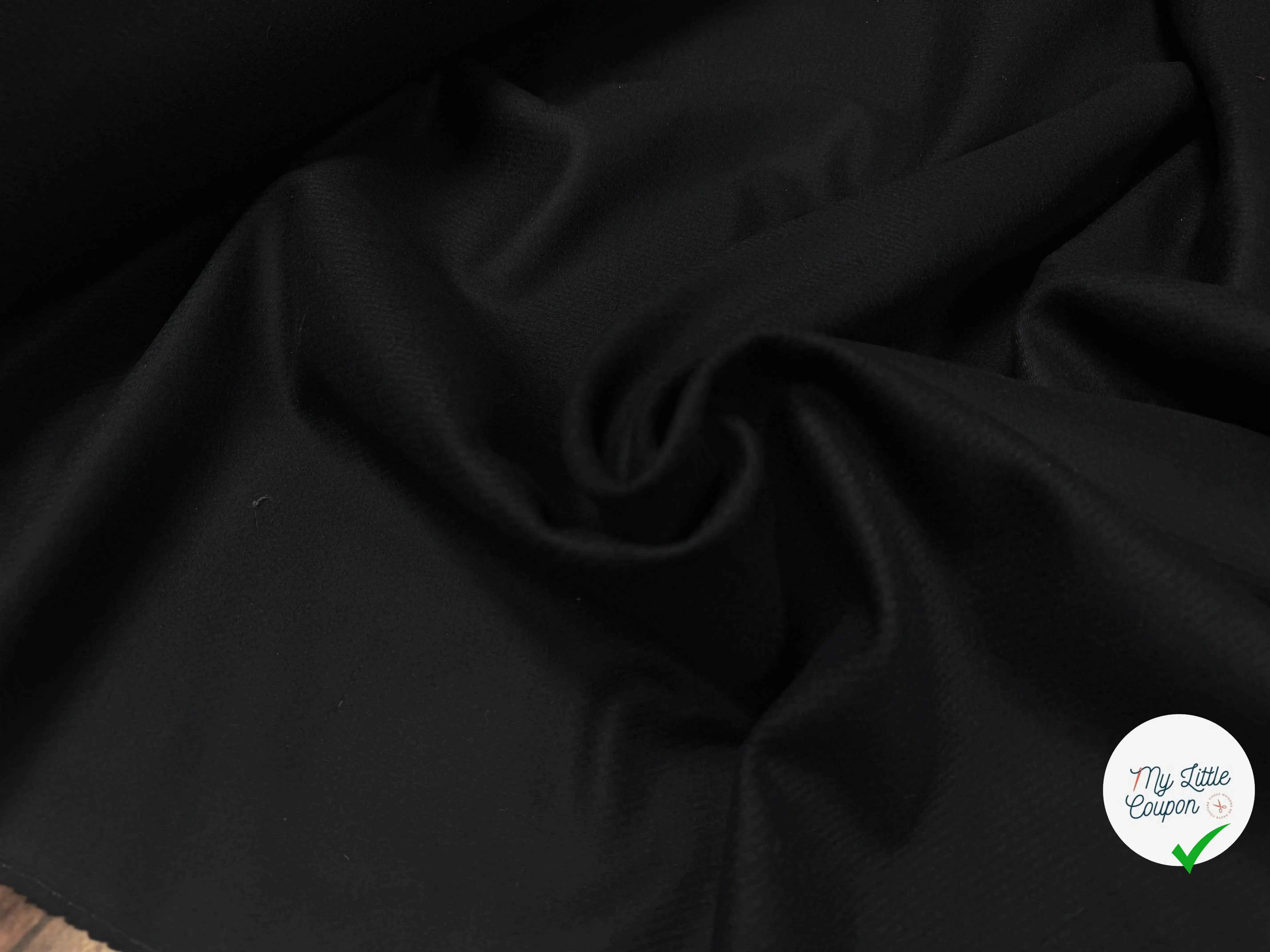 DRAP DE LAINE WHIPCORD NOIR - My Little Coupon