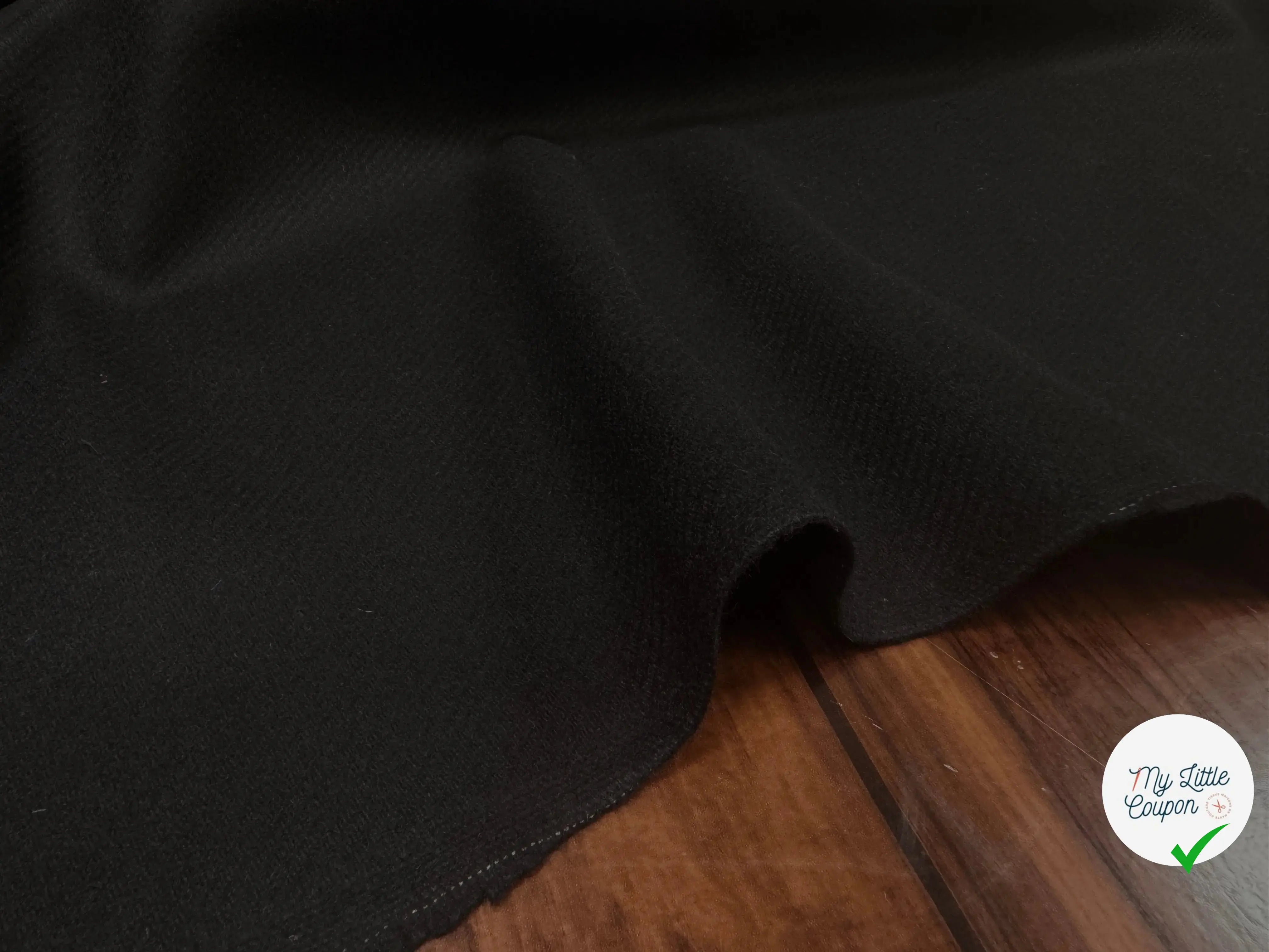DRAP DE LAINE WHIPCORD NOIR - My Little Coupon