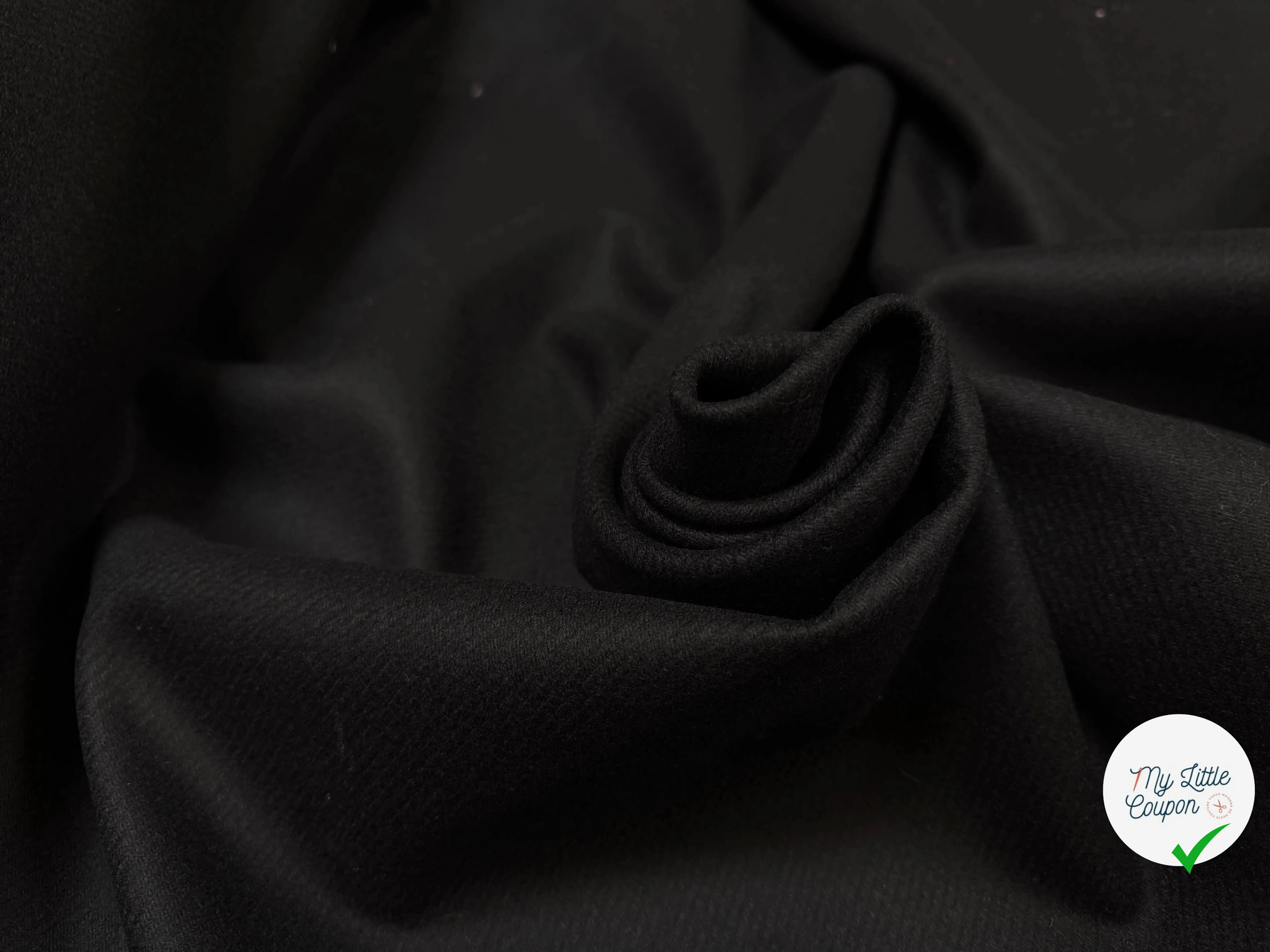 DRAP DE LAINE WHIPCORD NOIR - My Little Coupon