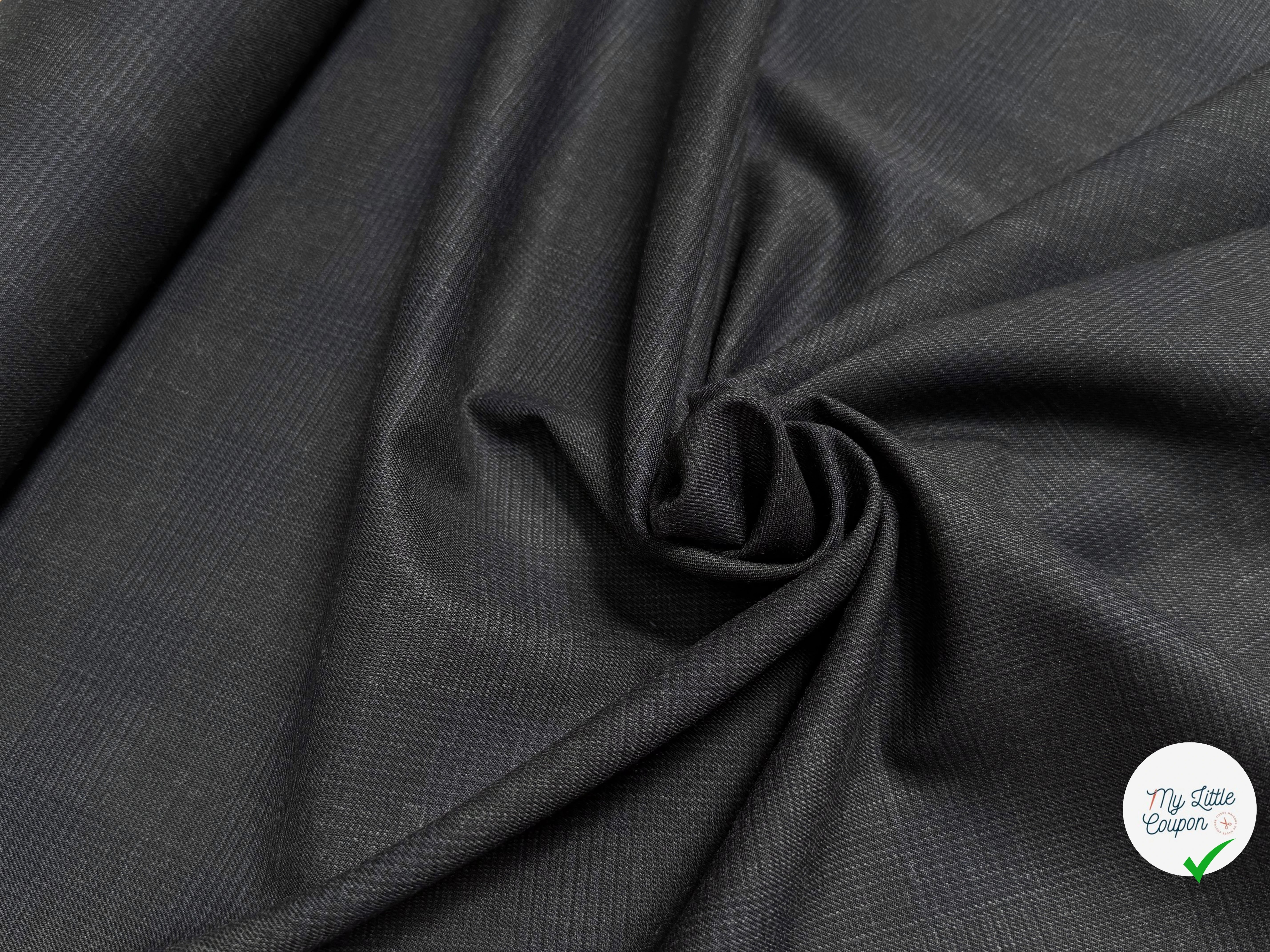 DRAPERIE 50% LAINE VIERGE TRÈS BELLE TENUE CARREAUX BLEU GRIS DEPERLANTE - My Little Coupon