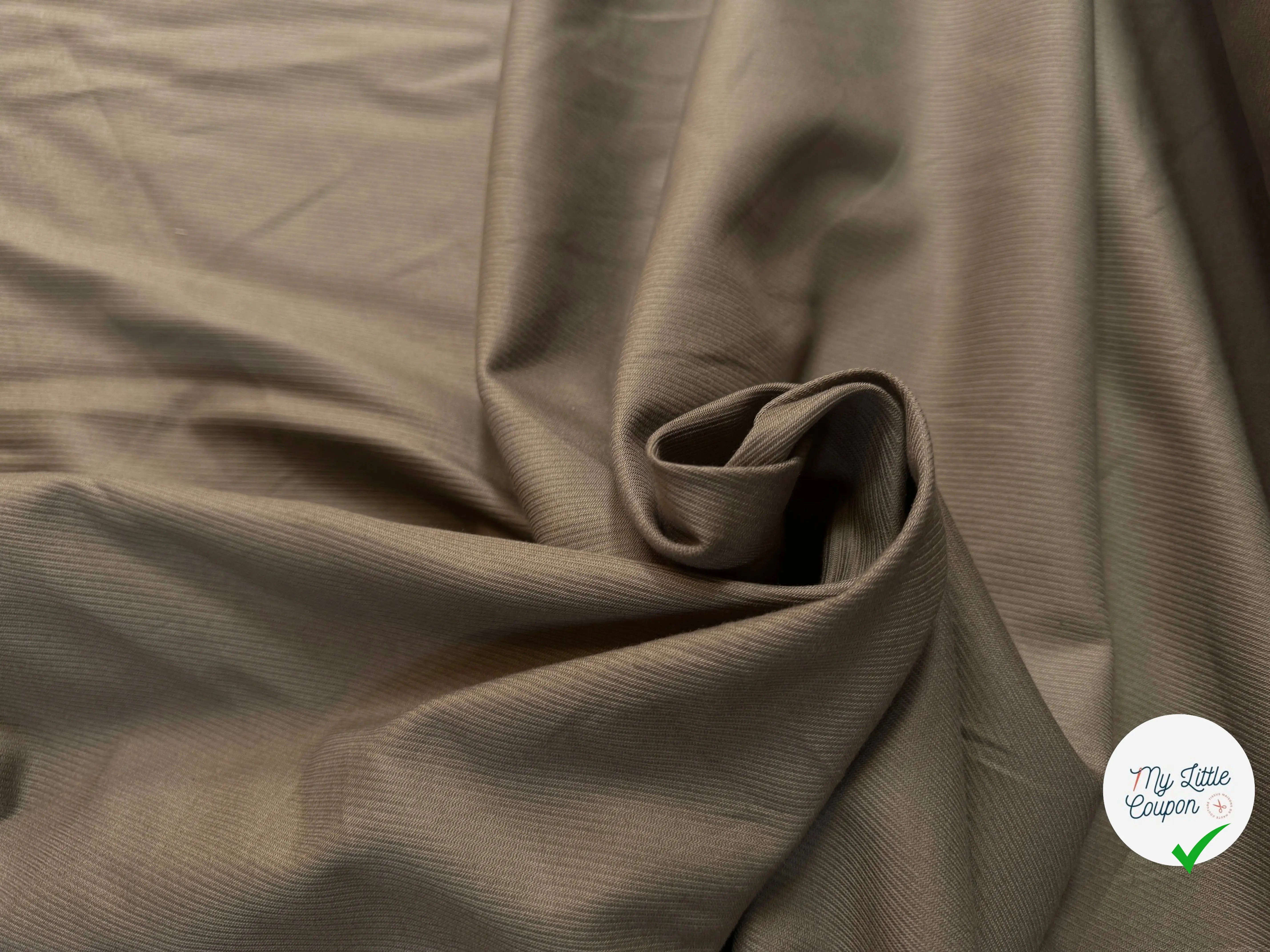 GABARDINE COTON STRETCH VERT OLIVE - My Little Coupon