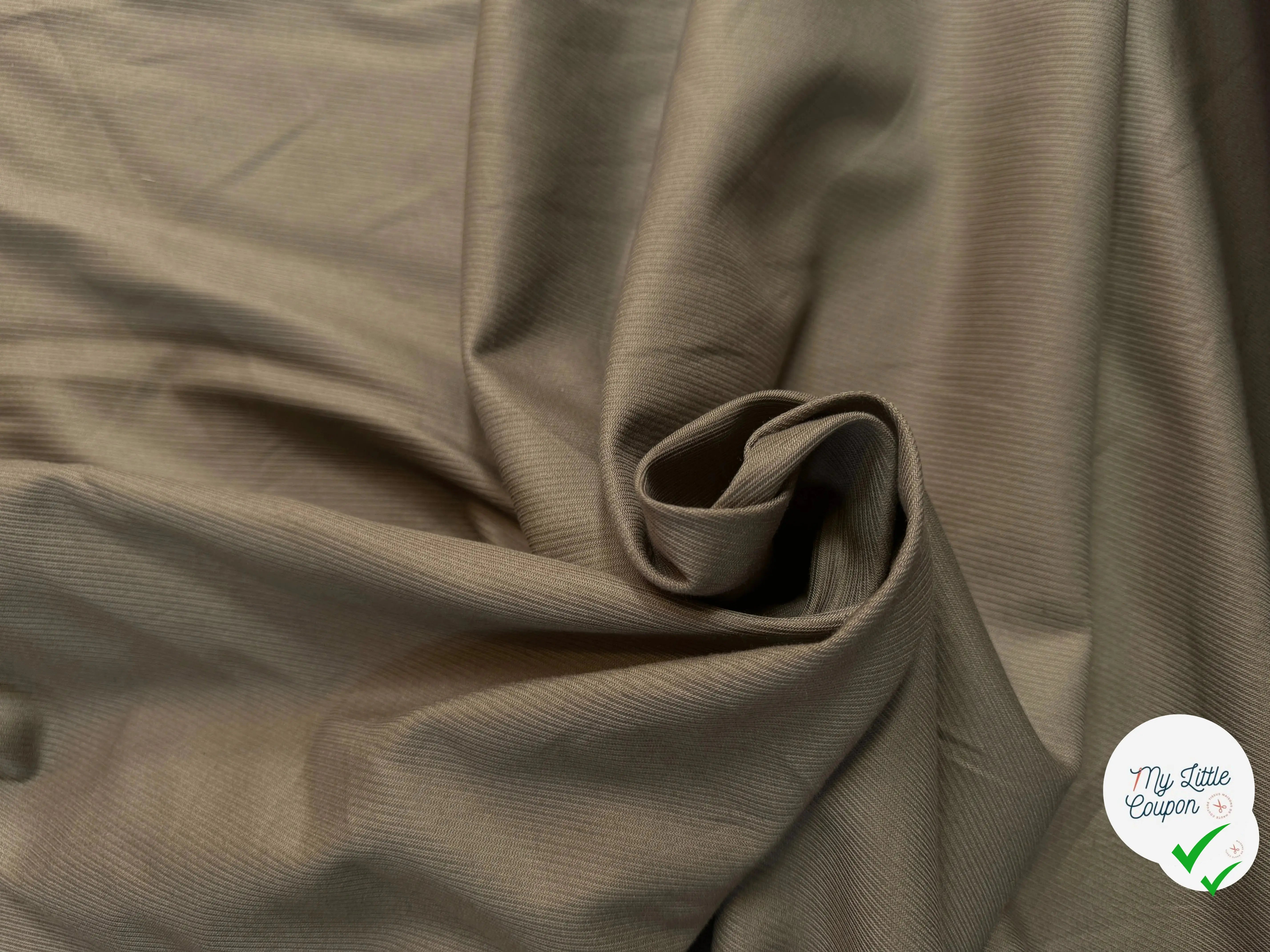 GABARDINE COTON STRETCH VERT OLIVE - My Little Coupon
