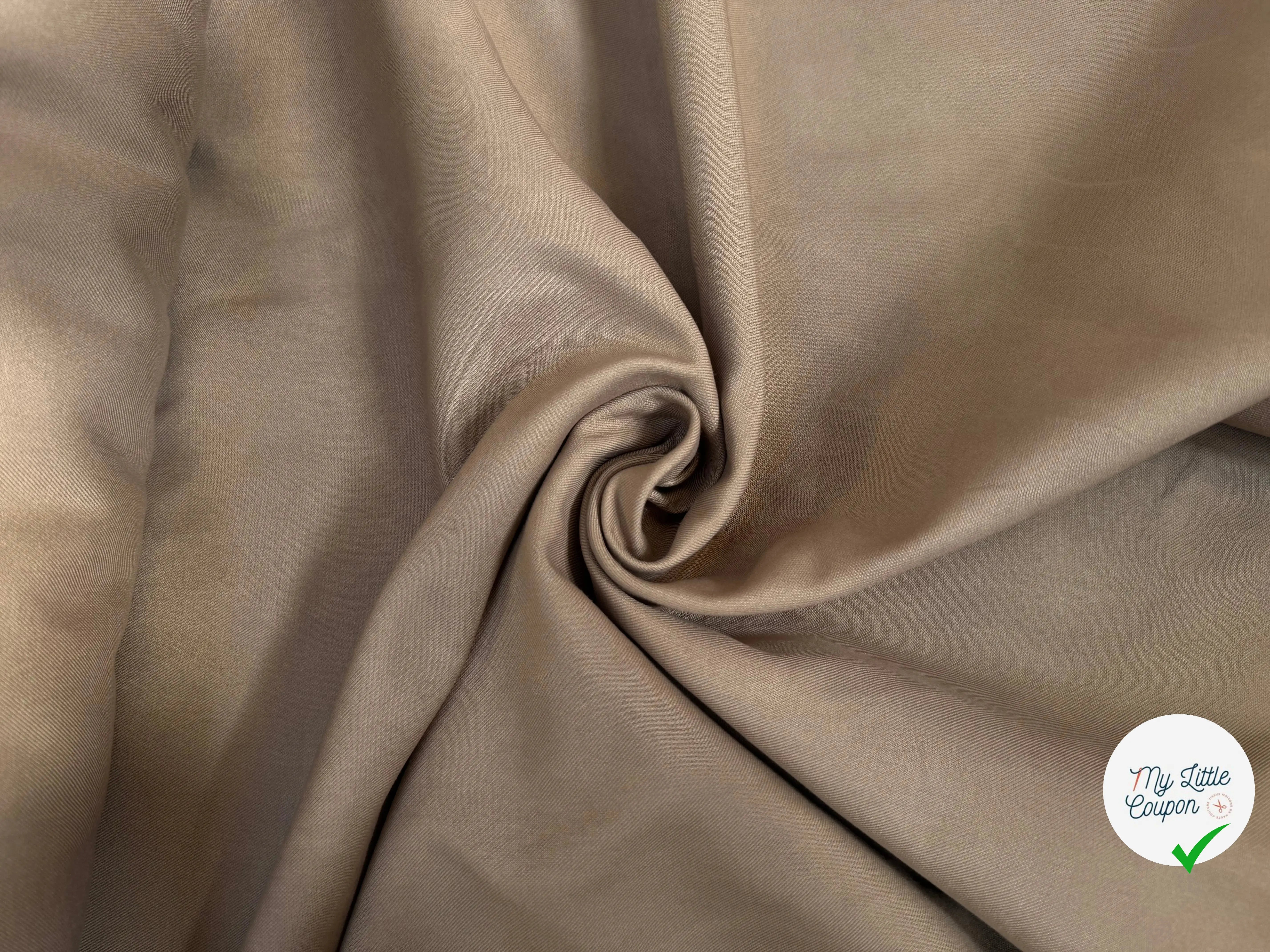 GABARDINE DE COTON COULEUR CARAMEL - My Little Coupon