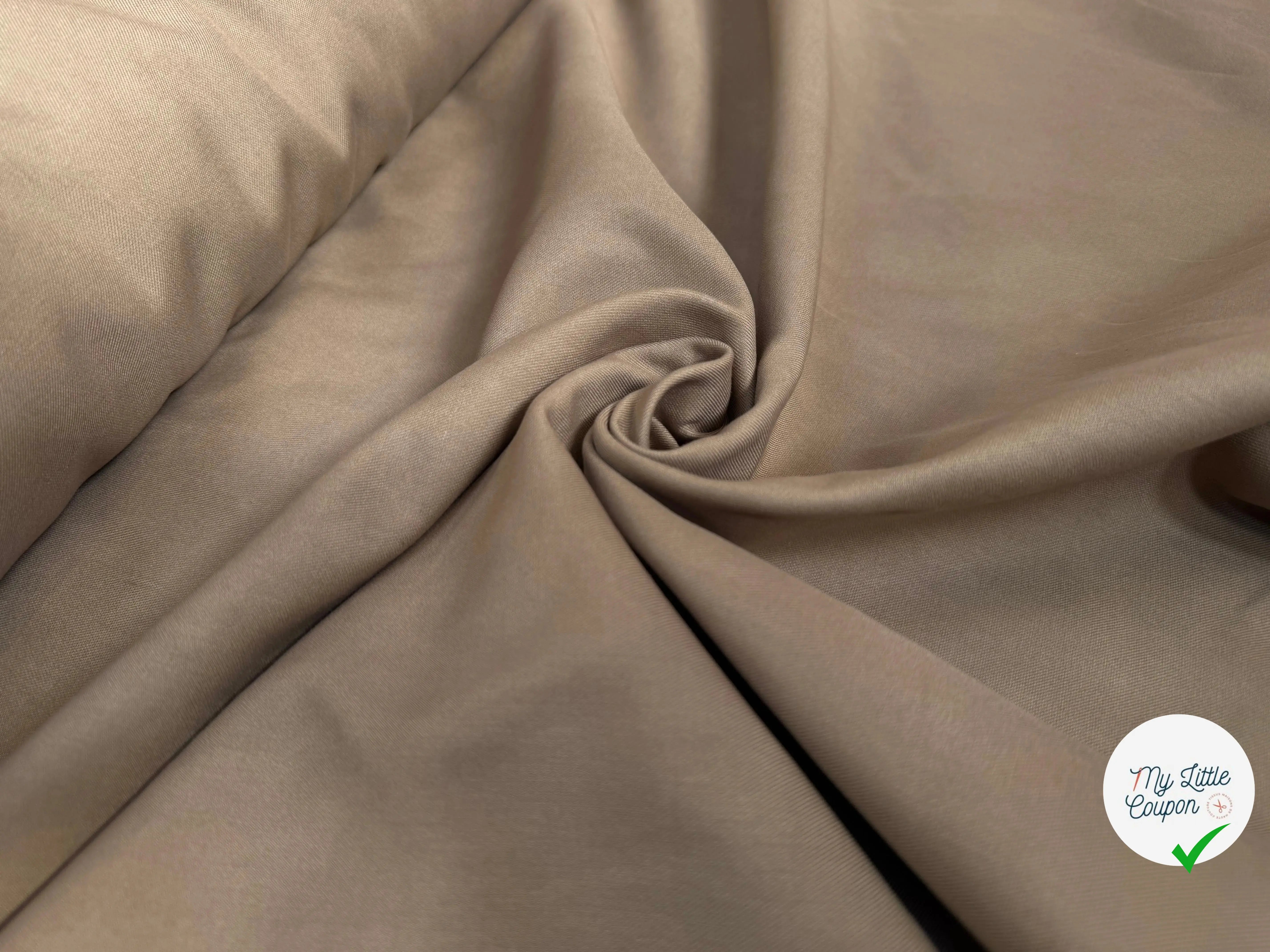 GABARDINE DE COTON COULEUR CARAMEL - My Little Coupon