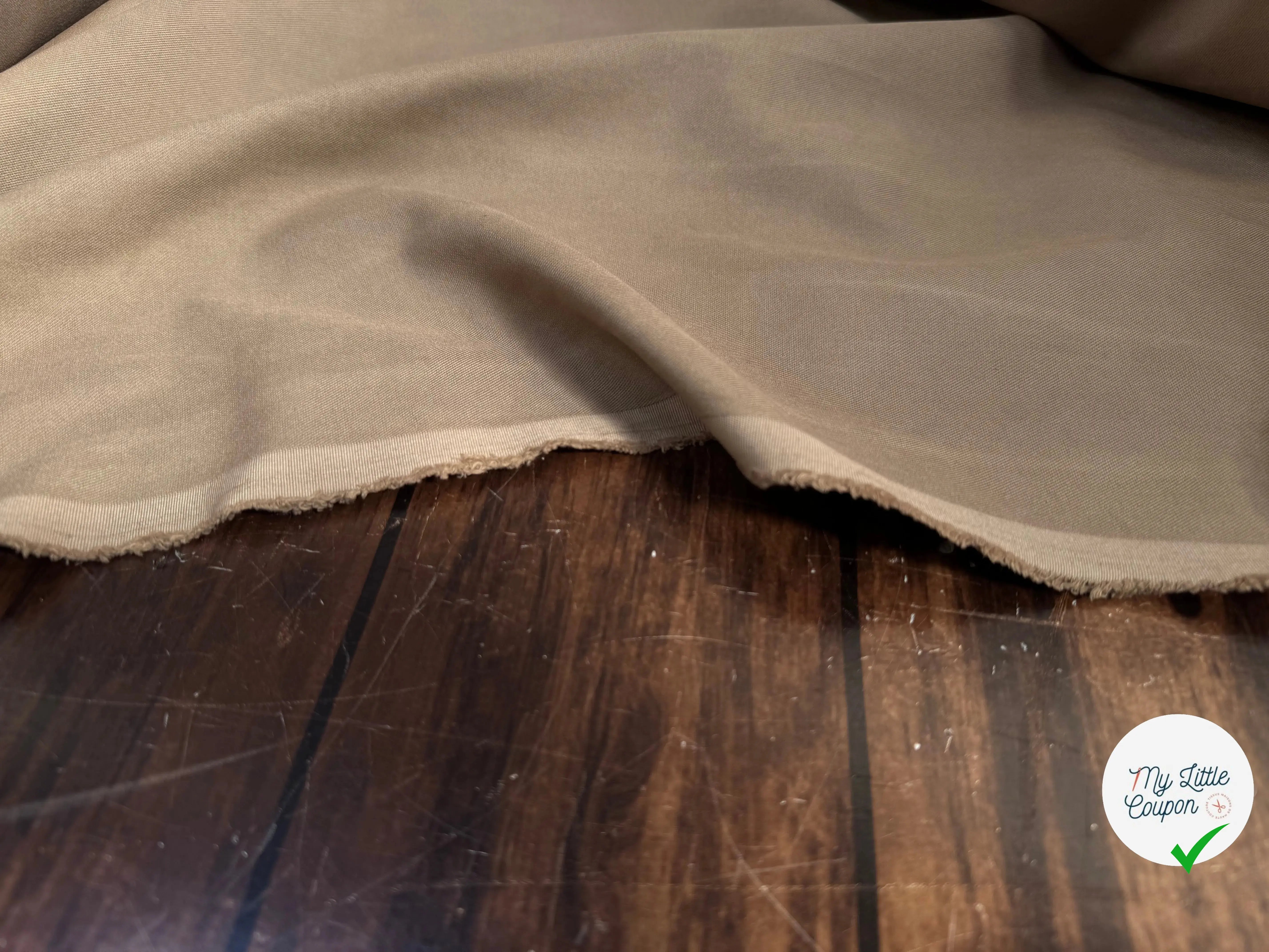 GABARDINE DE COTON COULEUR CARAMEL - My Little Coupon