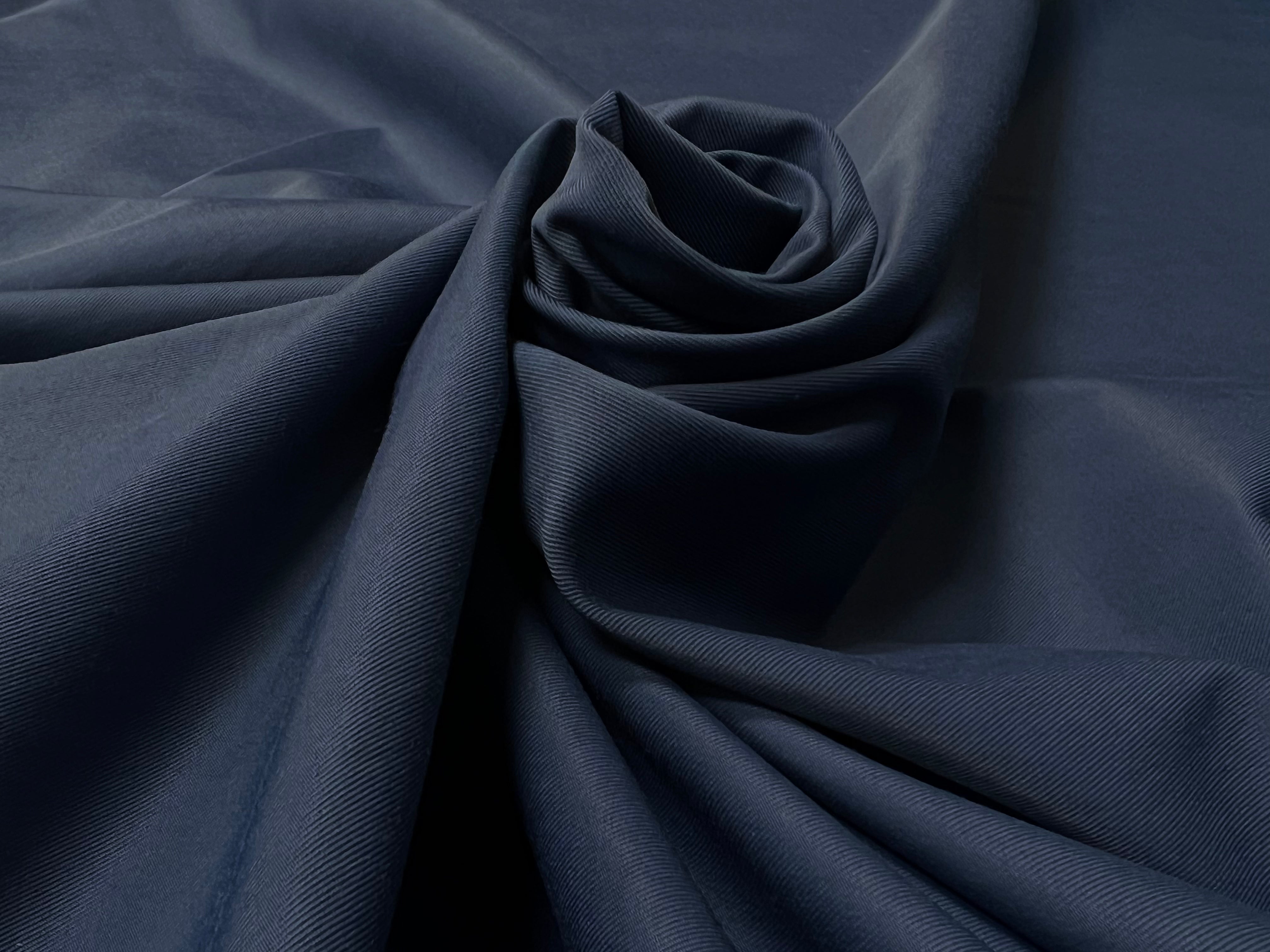 (chute) GABARDINE DE COTON PEIGNÉE ENDUITE BLEU - My Little Coupon