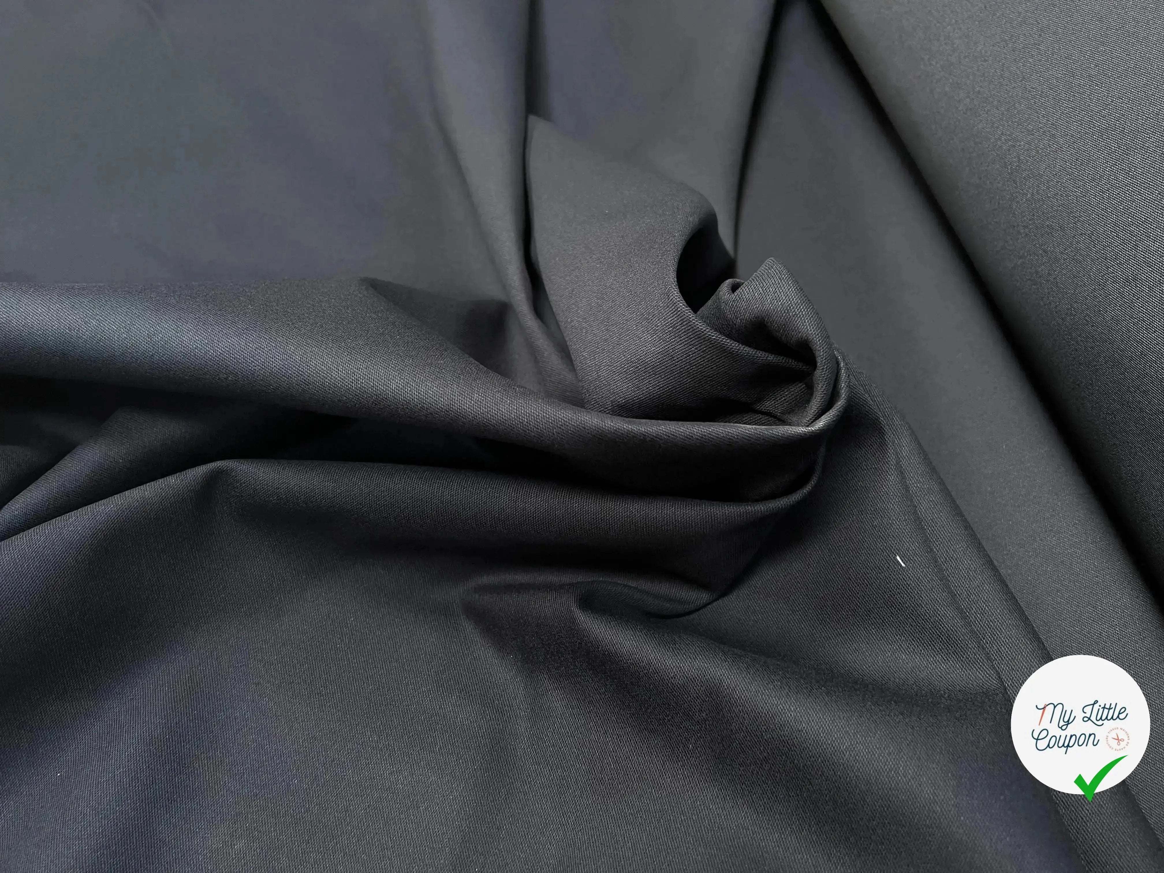 GABARDINE DE COTON SUPERBE TENUE MARINE FONCÉ (DRILL DE COTON LOURD) - My Little Coupon