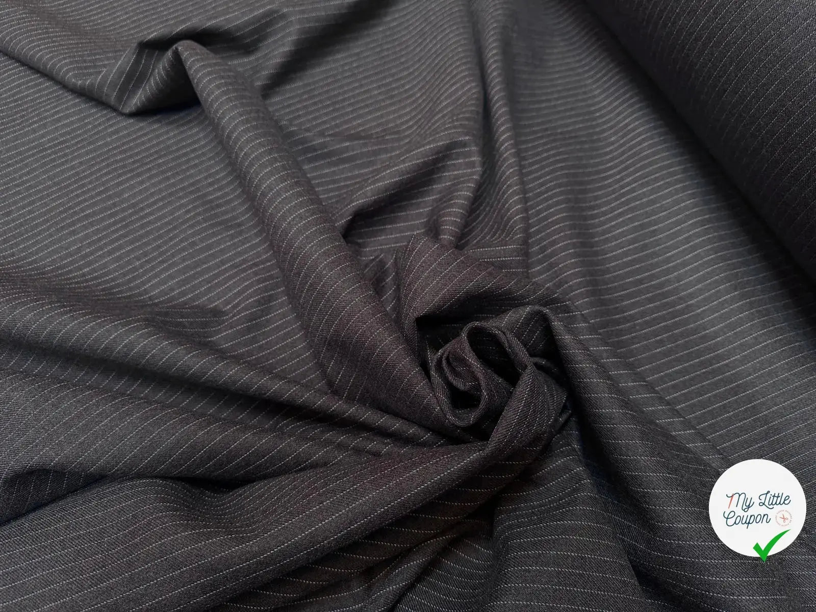 GABARDINE DE LAINE FINES RAYURES - My Little Coupon