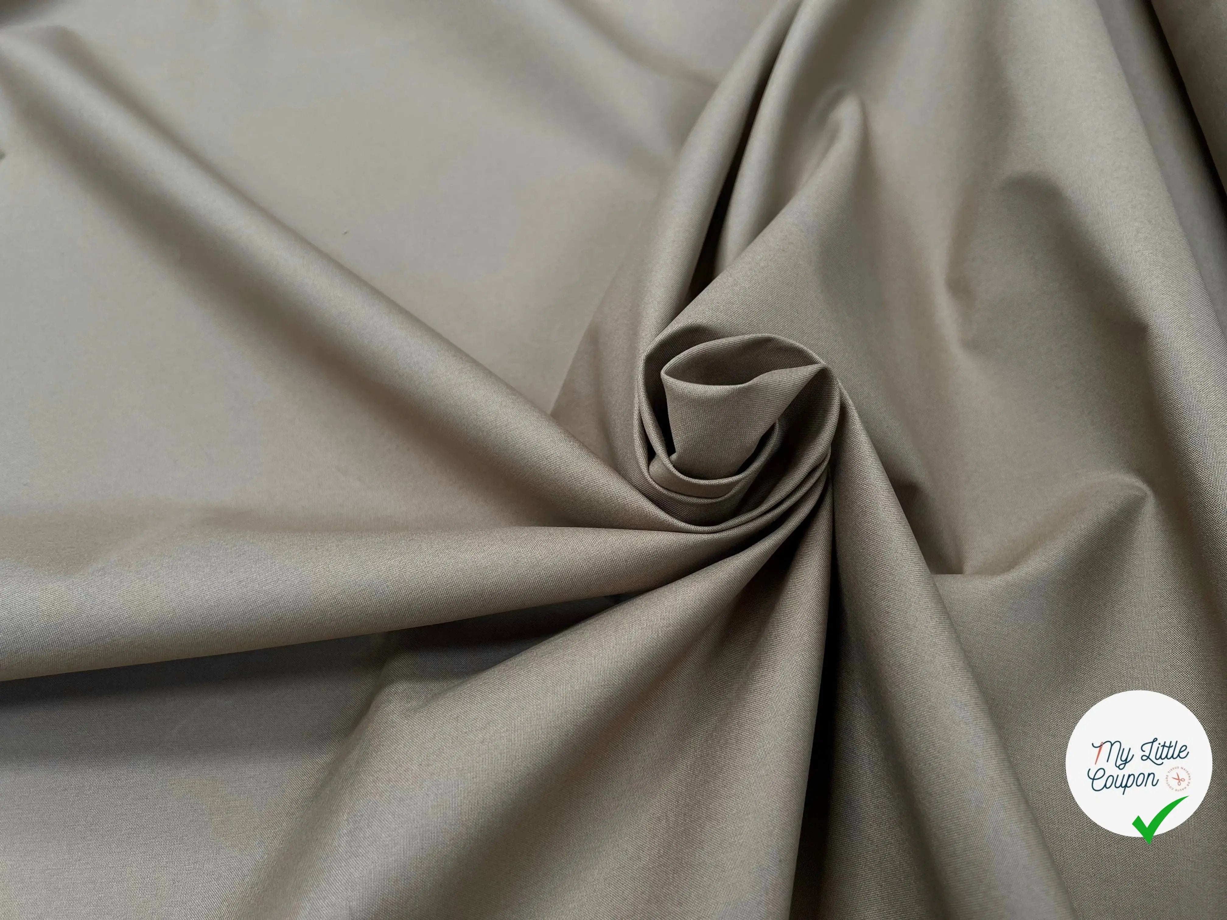 GABARDINE FINE CAMBRIC COTON TAUPE - My Little Coupon
