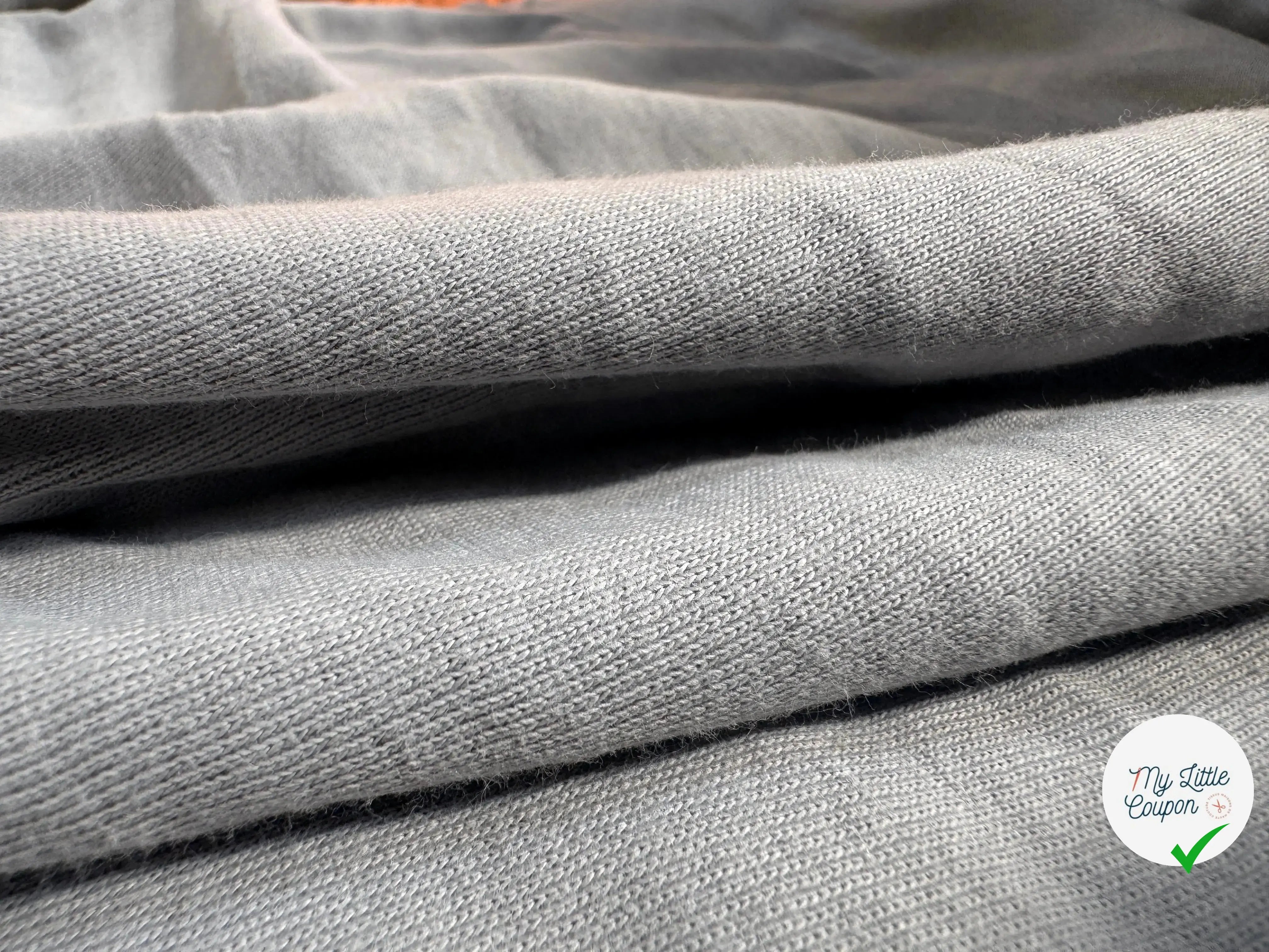 JERSEY COTON BIO GRIS TUBULAIRE 75CM MADE IN FRANCE - My Little Coupon