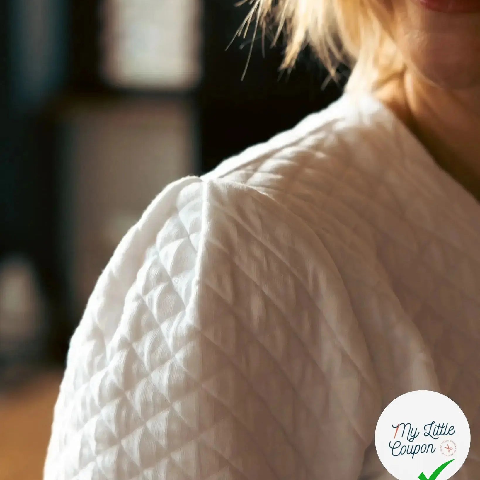 JERSEY MATELASSE BLANC LOSANGES MLC INTERN