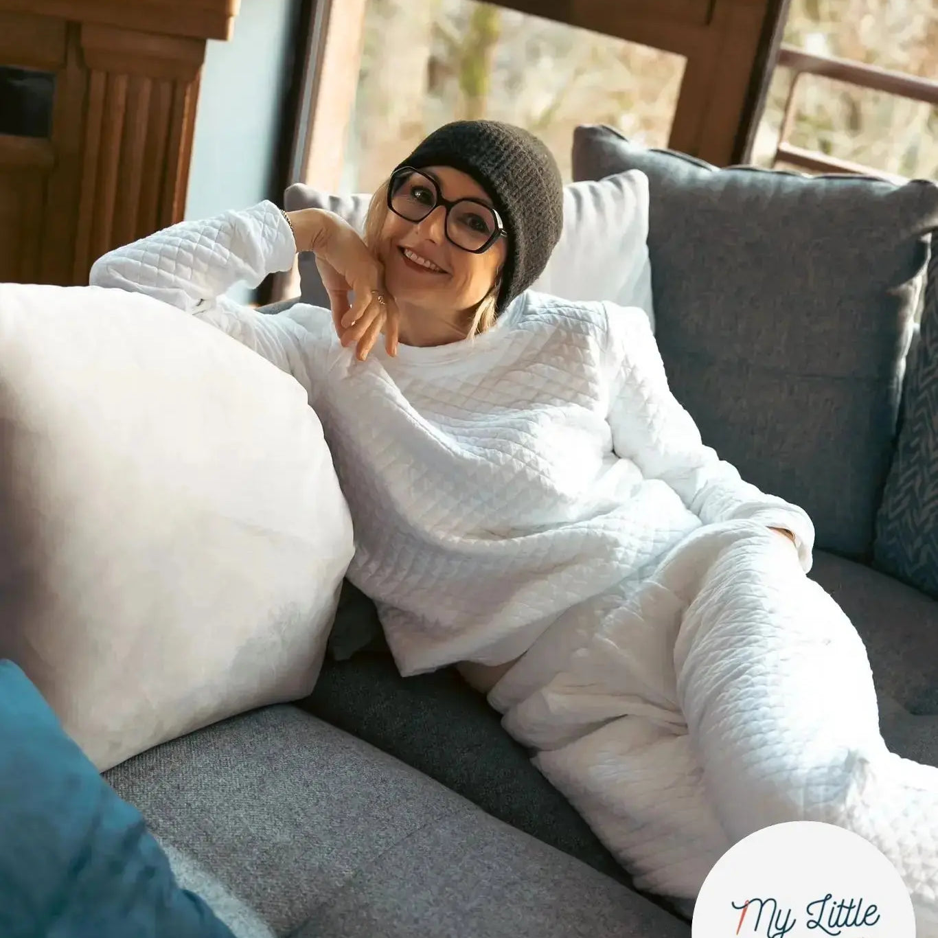 JERSEY MATELASSE BLANC LOSANGES MLC INTERN