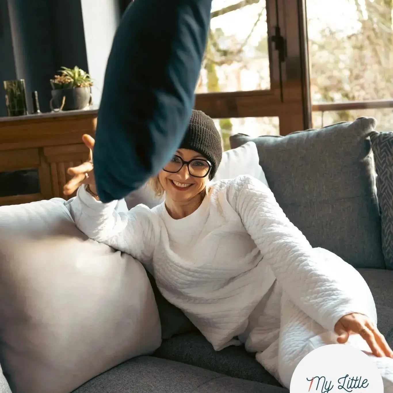 JERSEY MATELASSE BLANC LOSANGES MLC INTERN