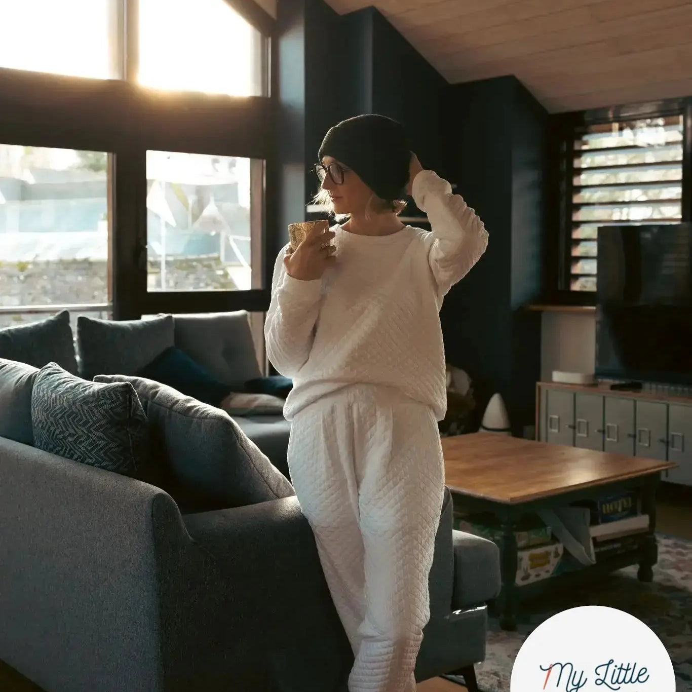 JERSEY MATELASSE BLANC LOSANGES MLC INTERN