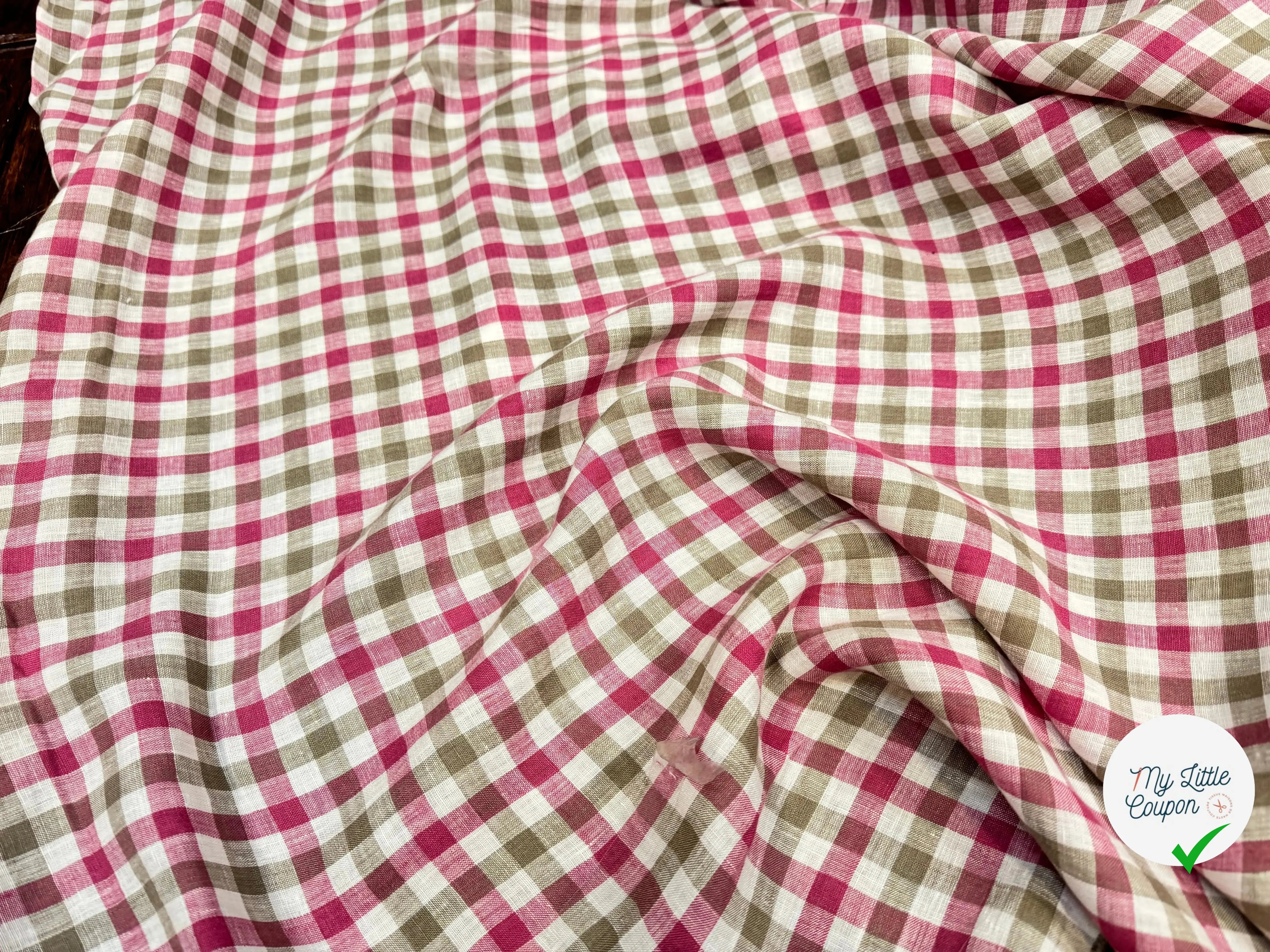 LIN VICHY ROSE BLANC MARRON - My Little Coupon