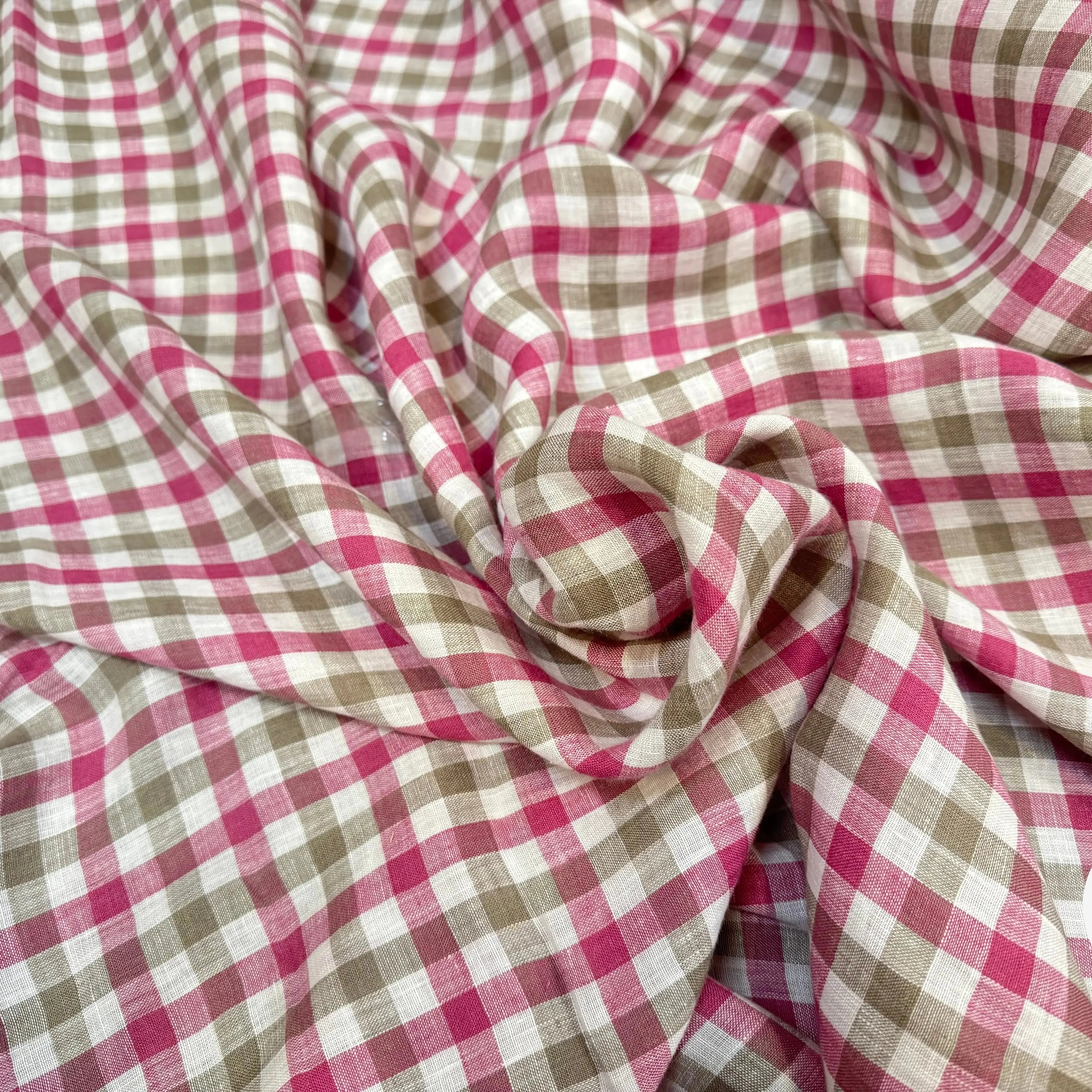 LIN VICHY ROSE BLANC MARRON - My Little Coupon