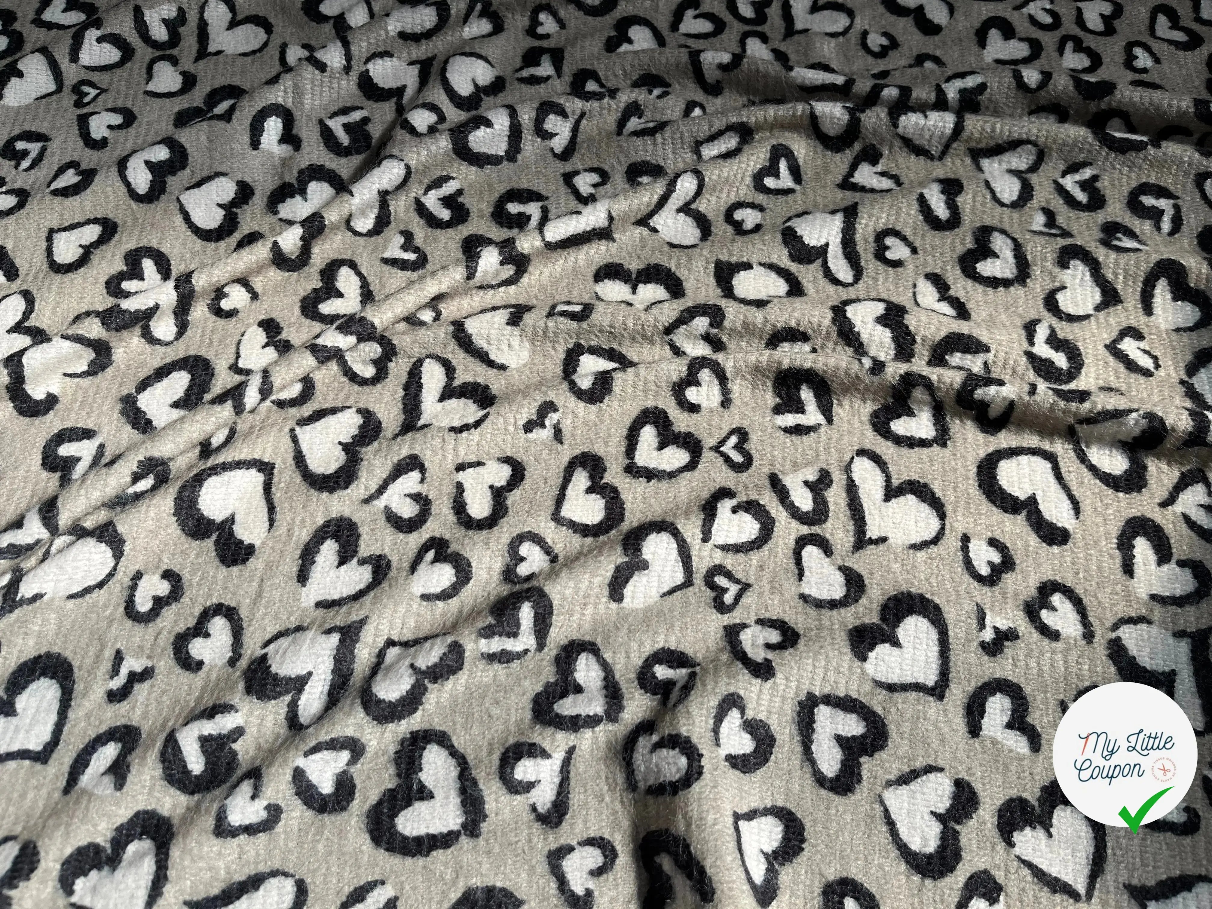 MAILLE IMPRIME COEUR EFFET LAINEUX - My Little Coupon