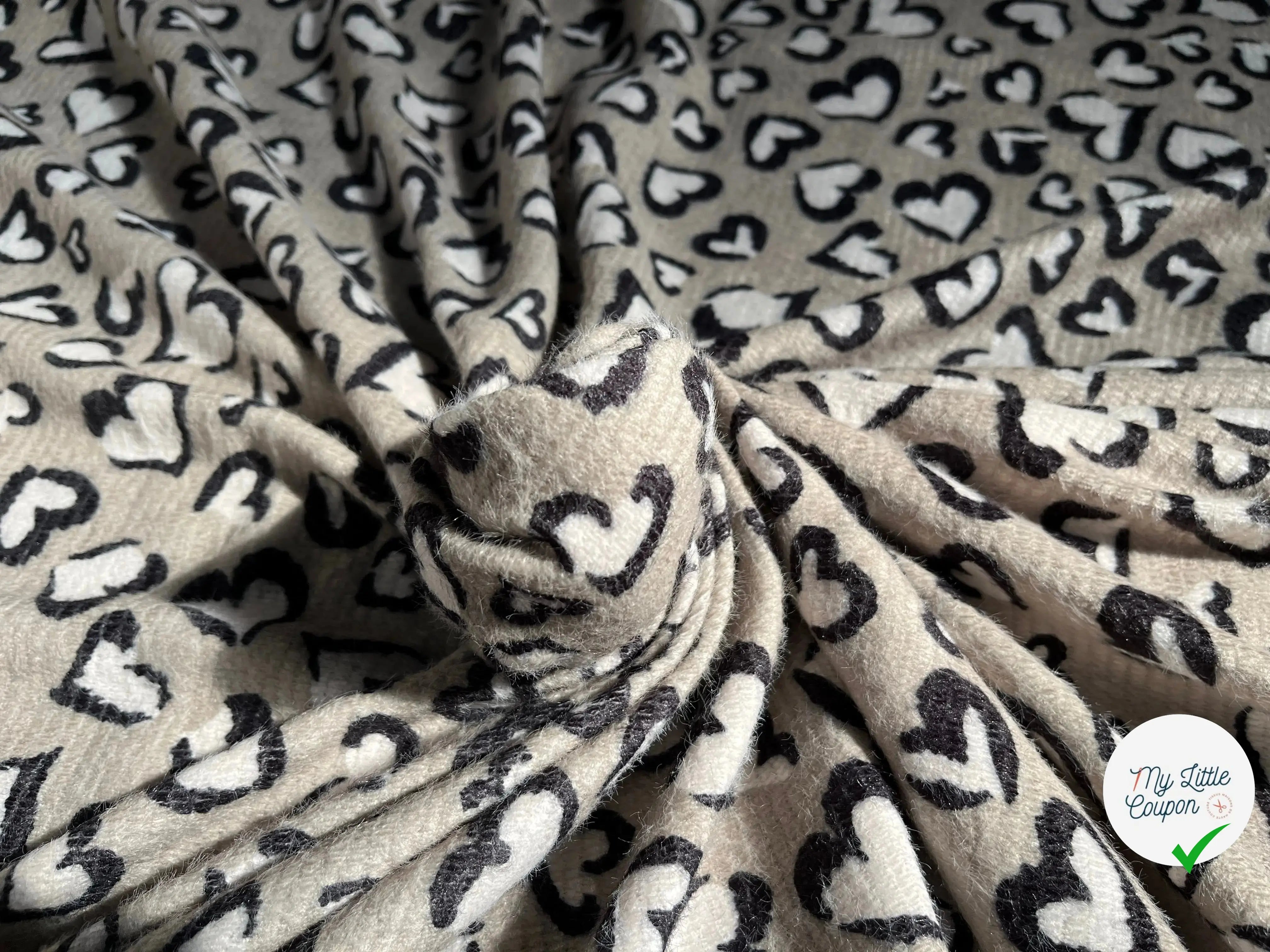 MAILLE IMPRIME COEUR EFFET LAINEUX - My Little Coupon
