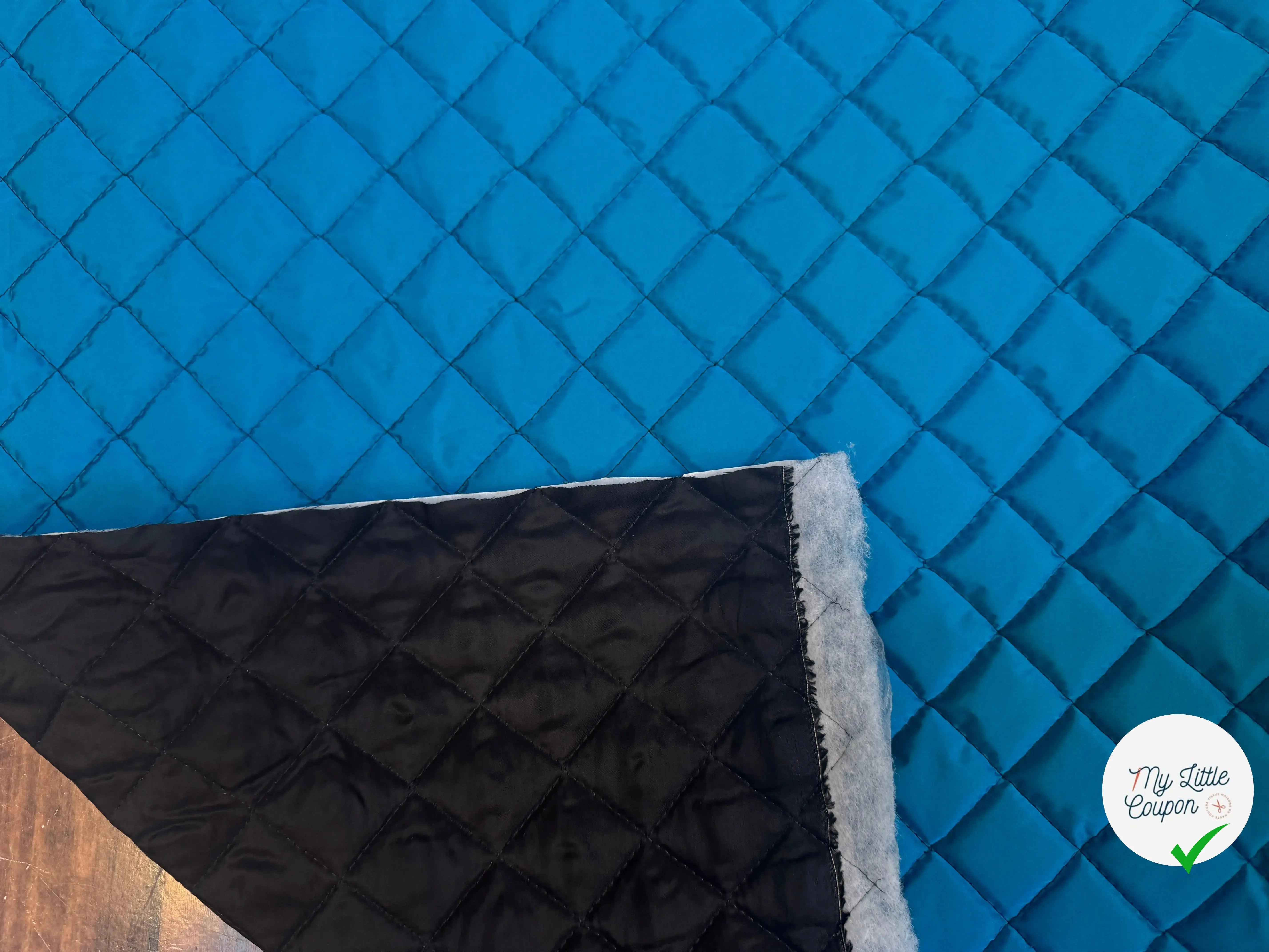 MATELASSÉ DOUBLE FACE NYLON BLEU DOUBLURE NOIRE - My Little Coupon