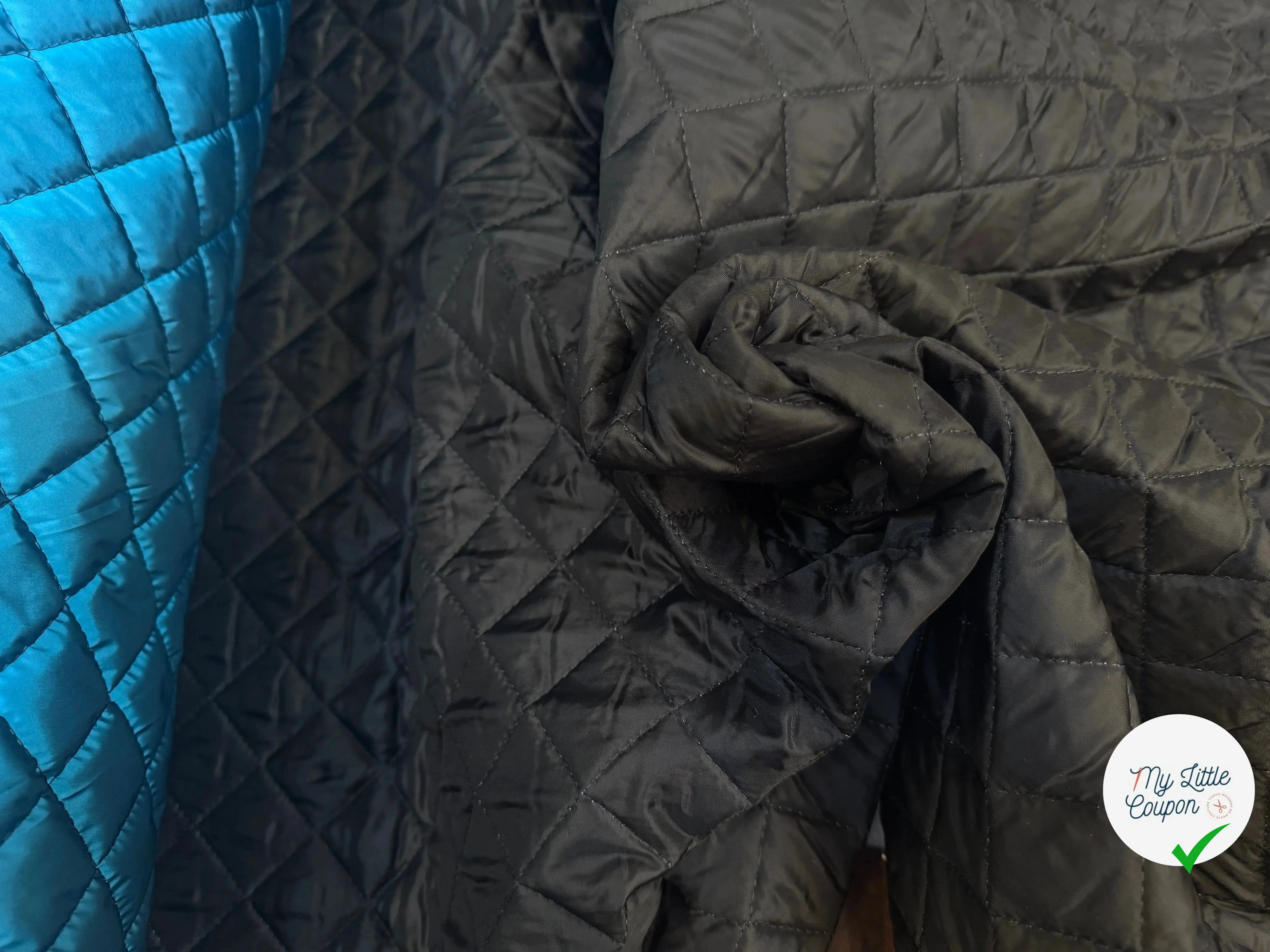 MATELASSÉ DOUBLE FACE NYLON BLEU DOUBLURE NOIRE - My Little Coupon
