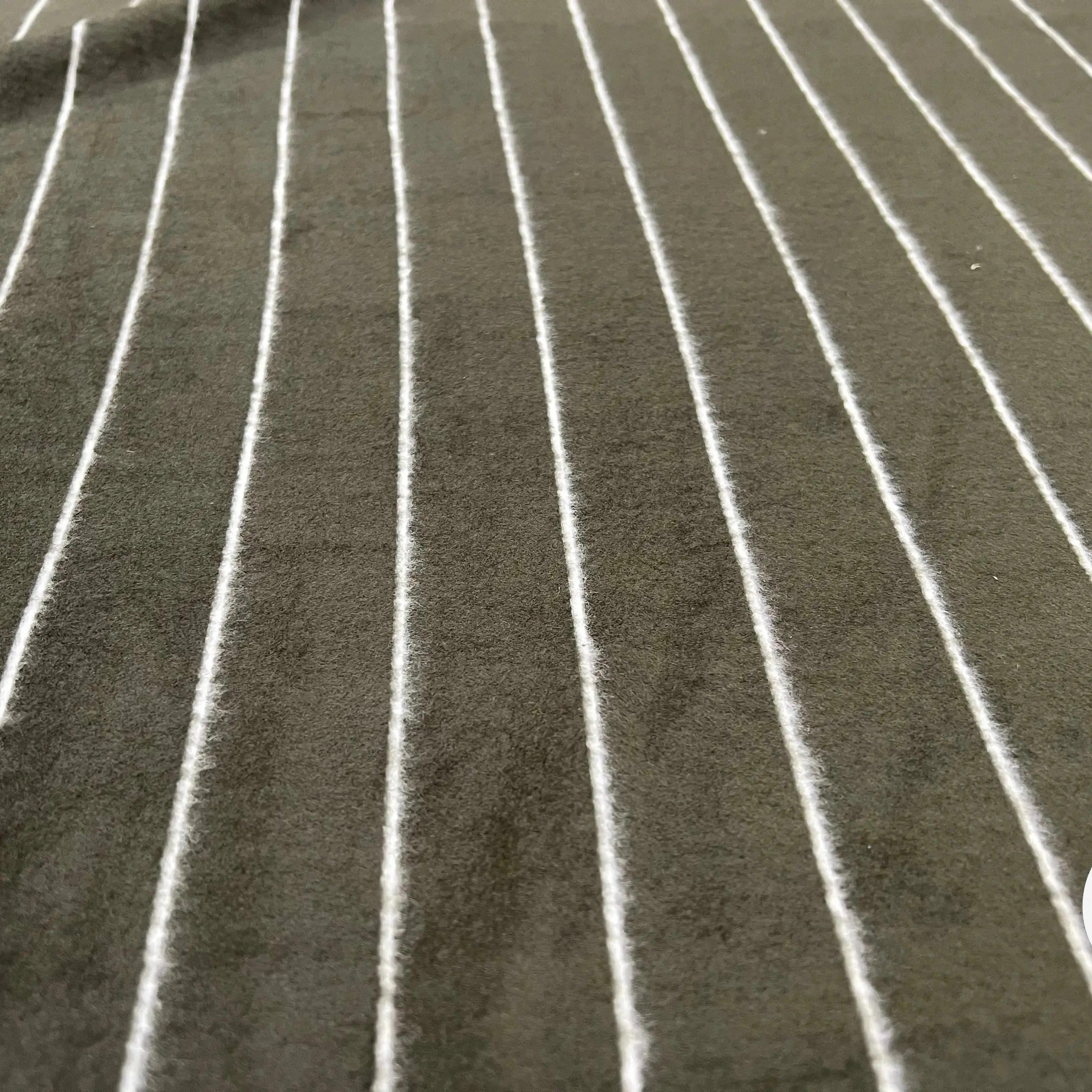 MOLLETON VISCOSE EMERISÉ RAYURE TENNIS KAKI CHIC MSO