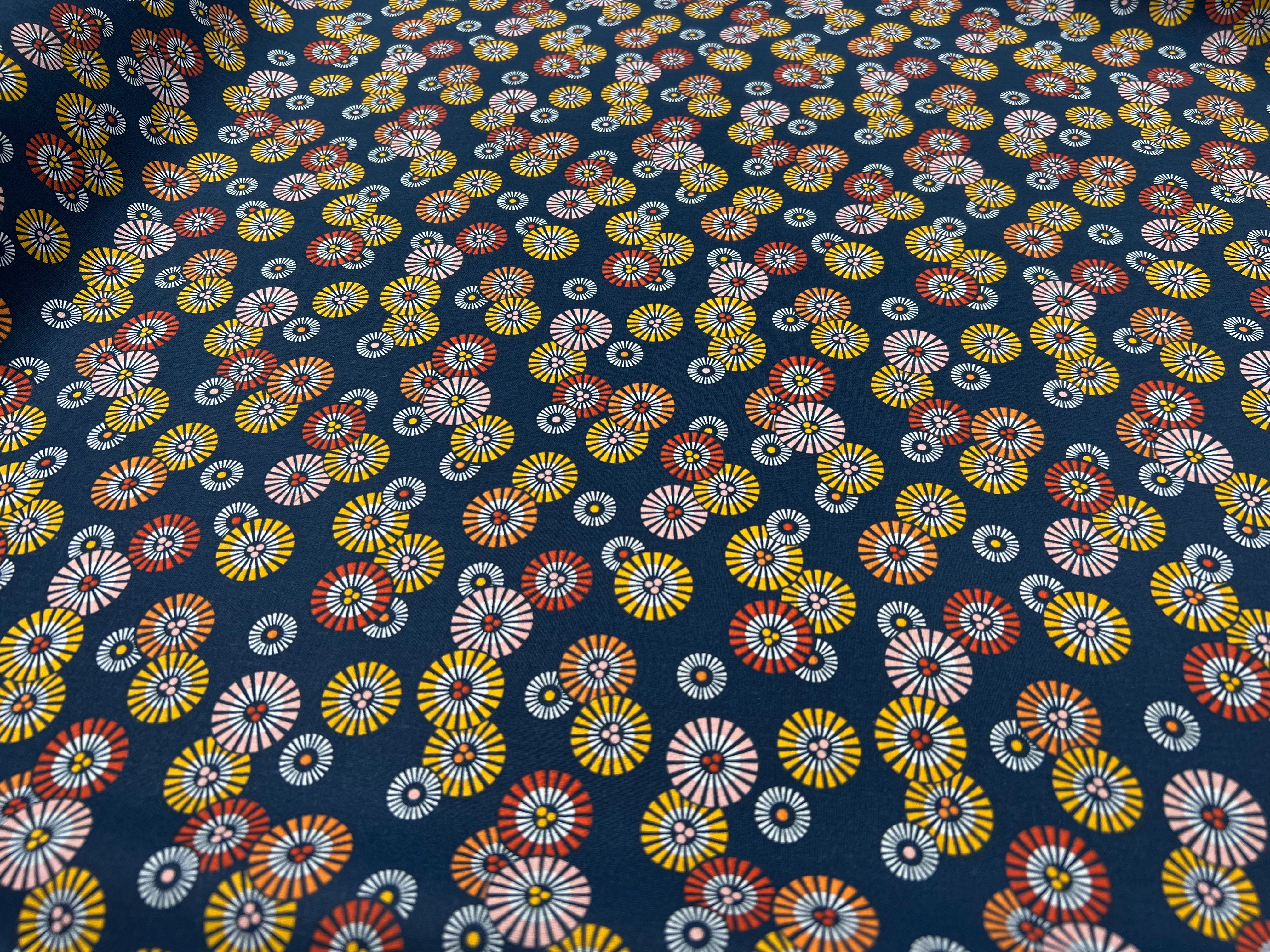 PERCALE DE COTON SOLEIL-LEVANT INDIGO - My Little Coupon