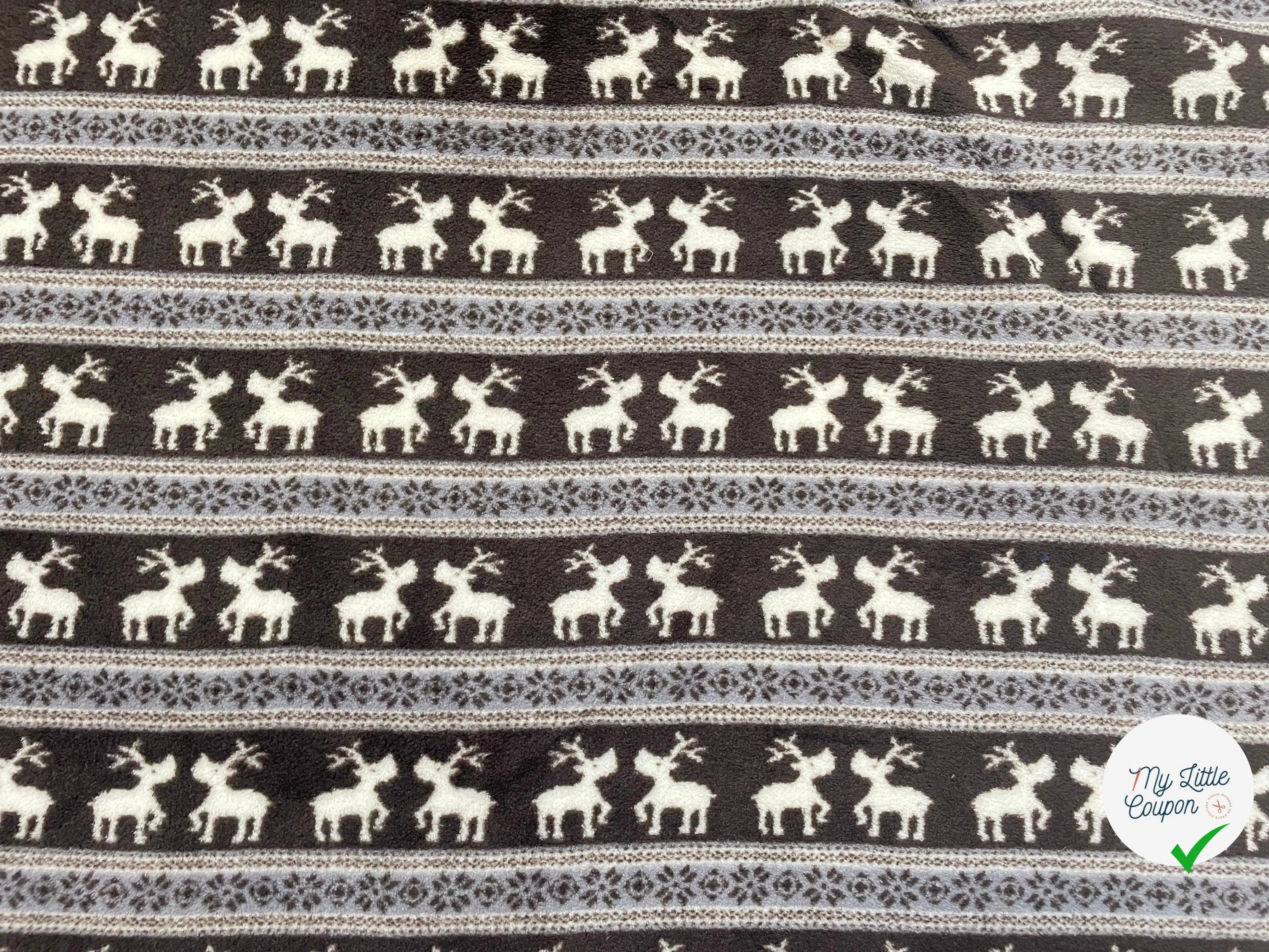 POLAIRE TRÈS DOUX ROMANCE DE CARIBOUS SUR LIT DE FLOCONS - My Little Coupon - tissu - coudre