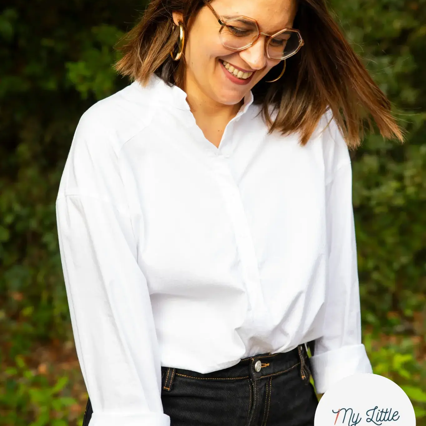 POPELINE BLANC JACQUARD MOTIF CIRCULAIRE - My Little Coupon