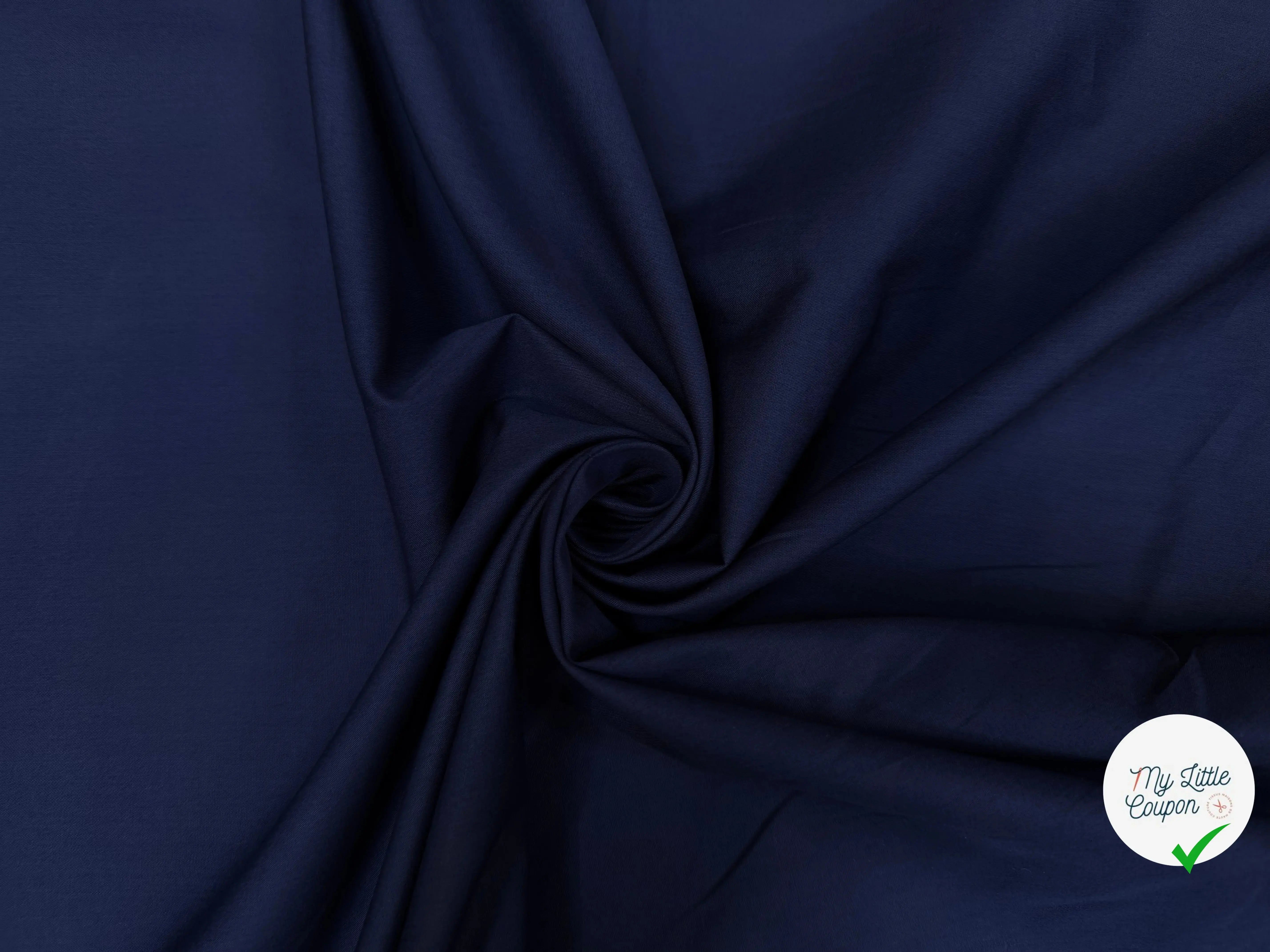 POPELINE COTON UNIE BLEU MARINE - My Little Coupon