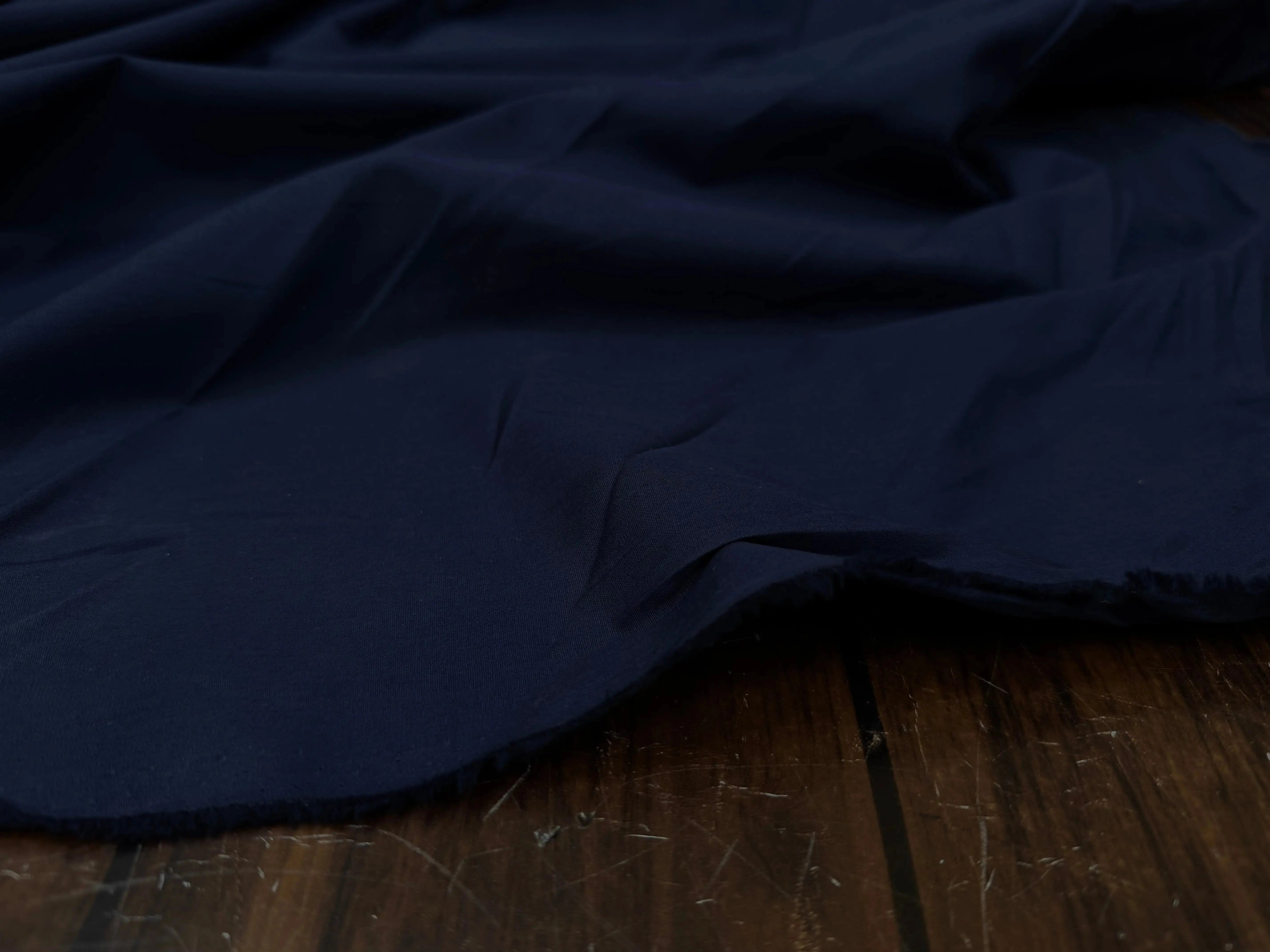 POPELINE COTON UNIE BLEU MARINE - My Little Coupon