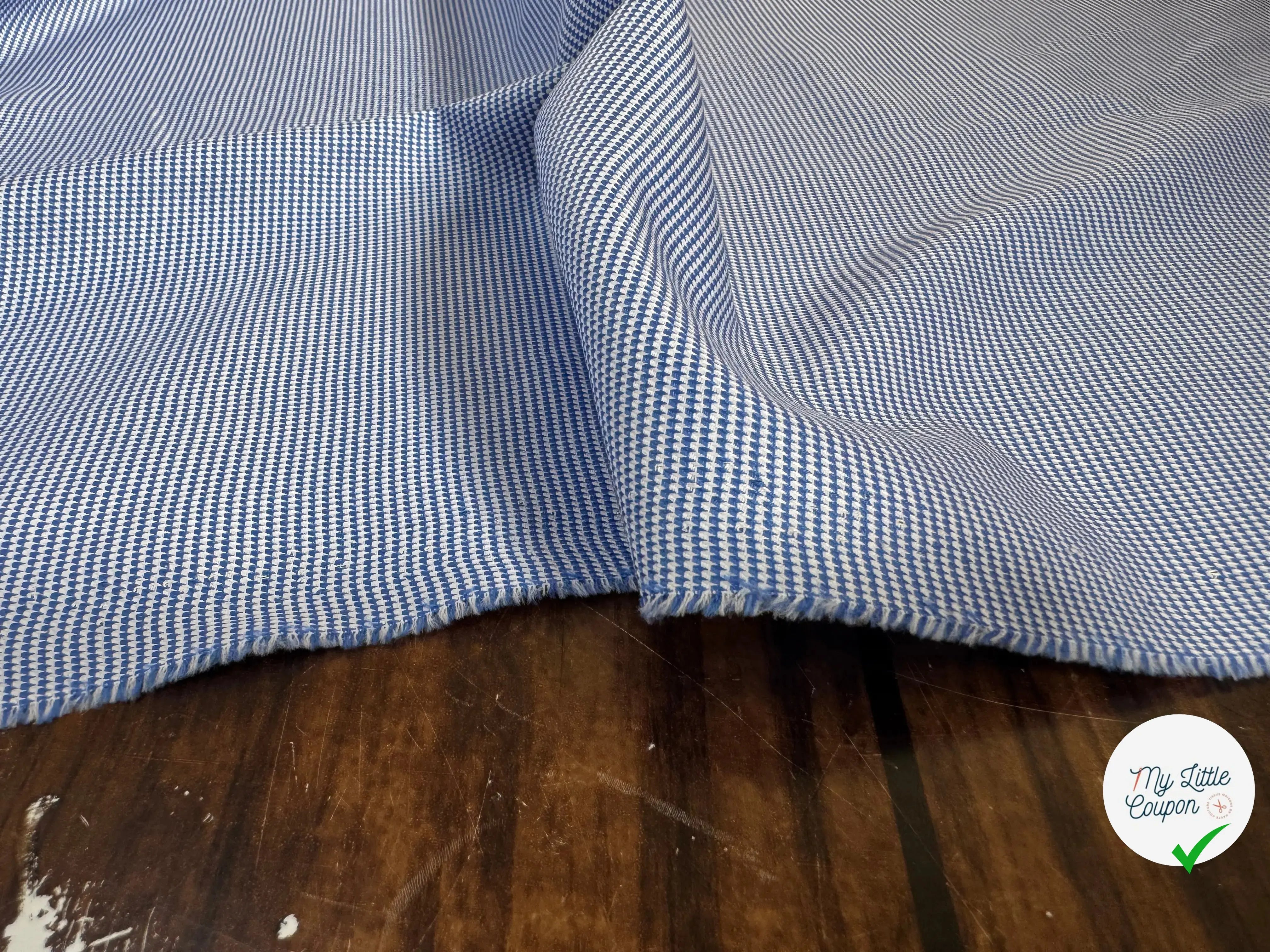 POPELINE DE COTON 100% COTON MOTIFS GÉOMÉTRIQUES 3D BLEU ET BLANC - My Little Coupon