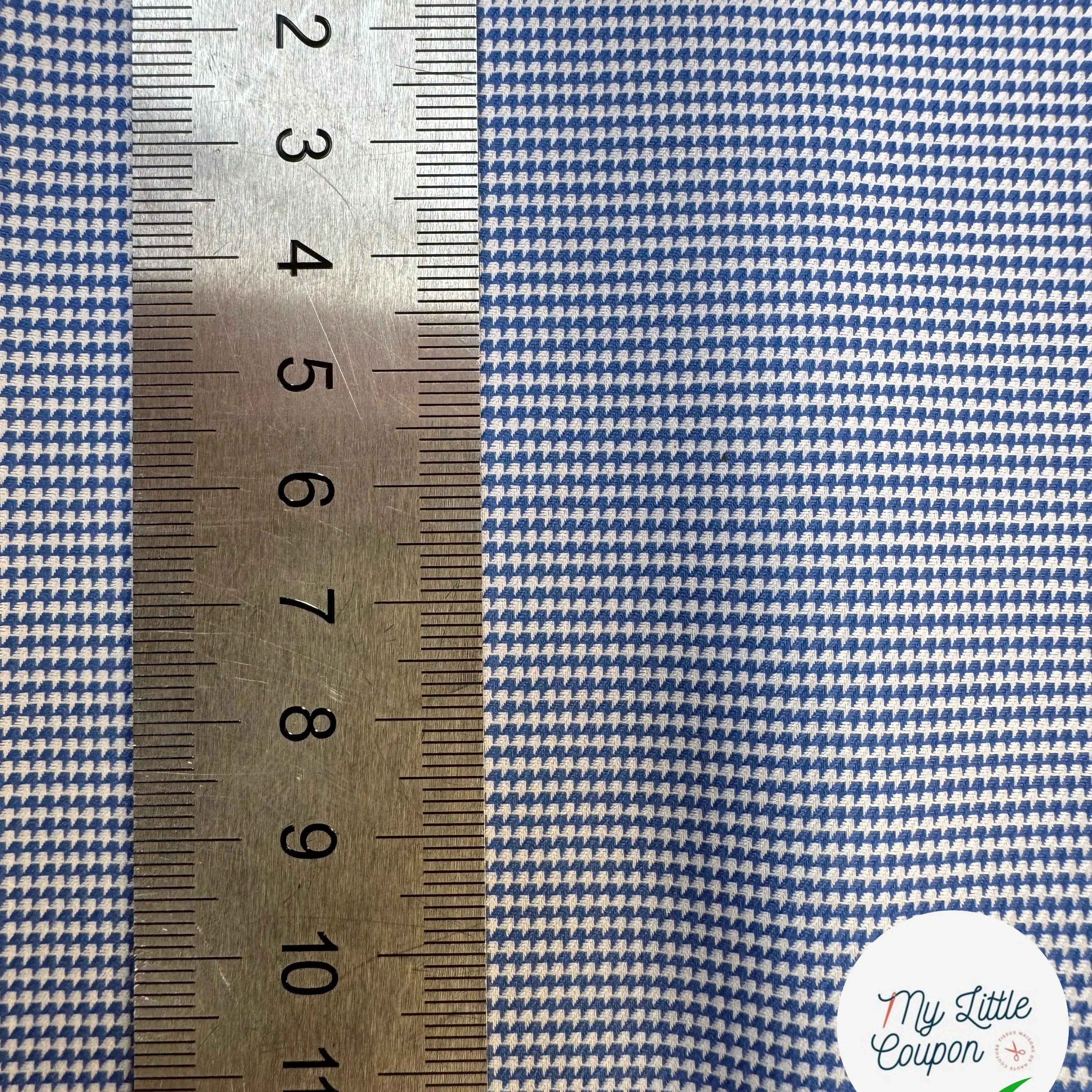 POPELINE DE COTON 100% COTON MOTIFS GÉOMÉTRIQUES 3D BLEU ET BLANC - My Little Coupon