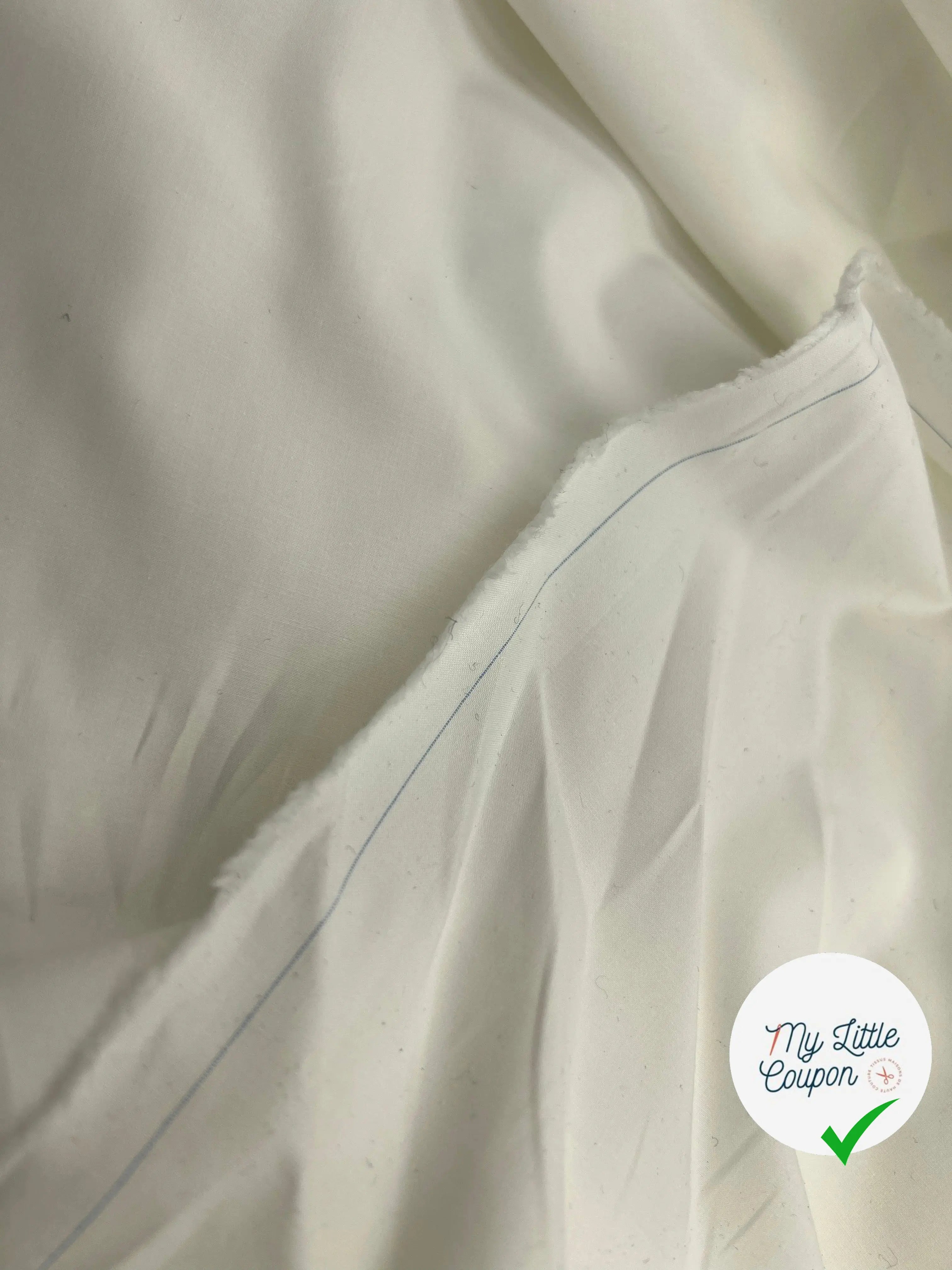 POPELINE DE COTON BLANC CASSÉ - My Little Coupon - tissu - coudre